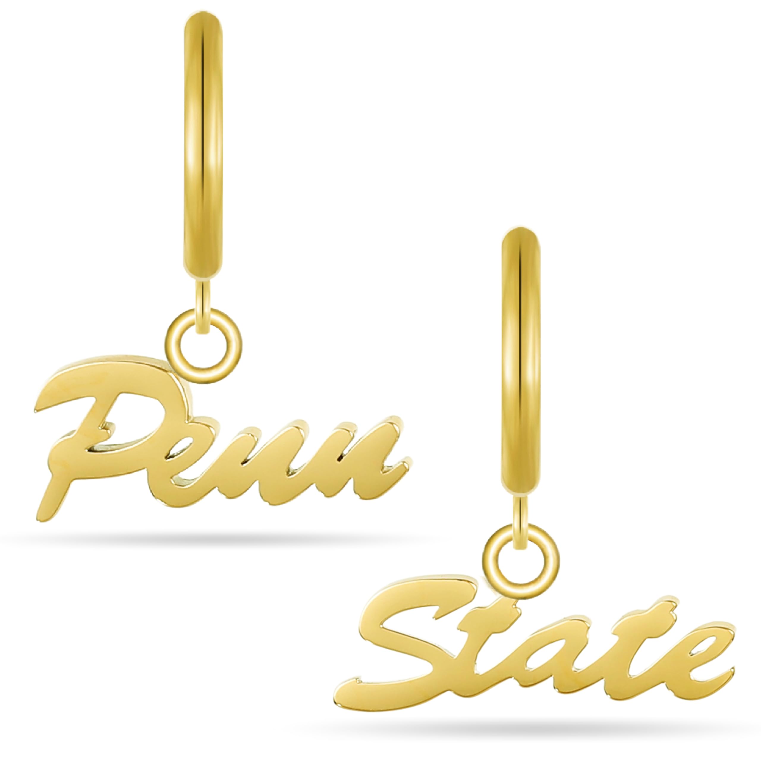 Penn State Script Huggie Hoops - 18K Gold Coat
