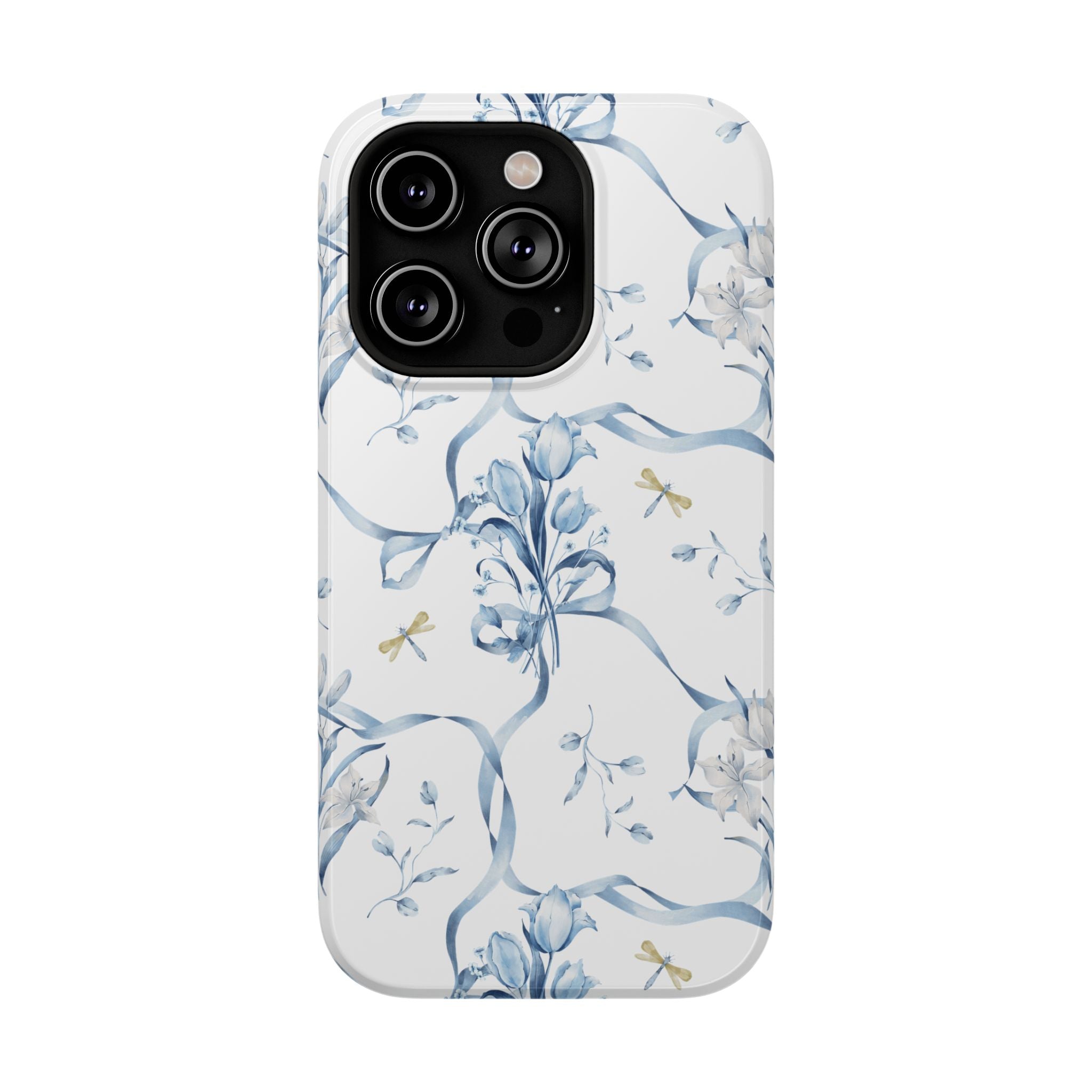 Customizable: Blue Floral-Inspired Phone Case