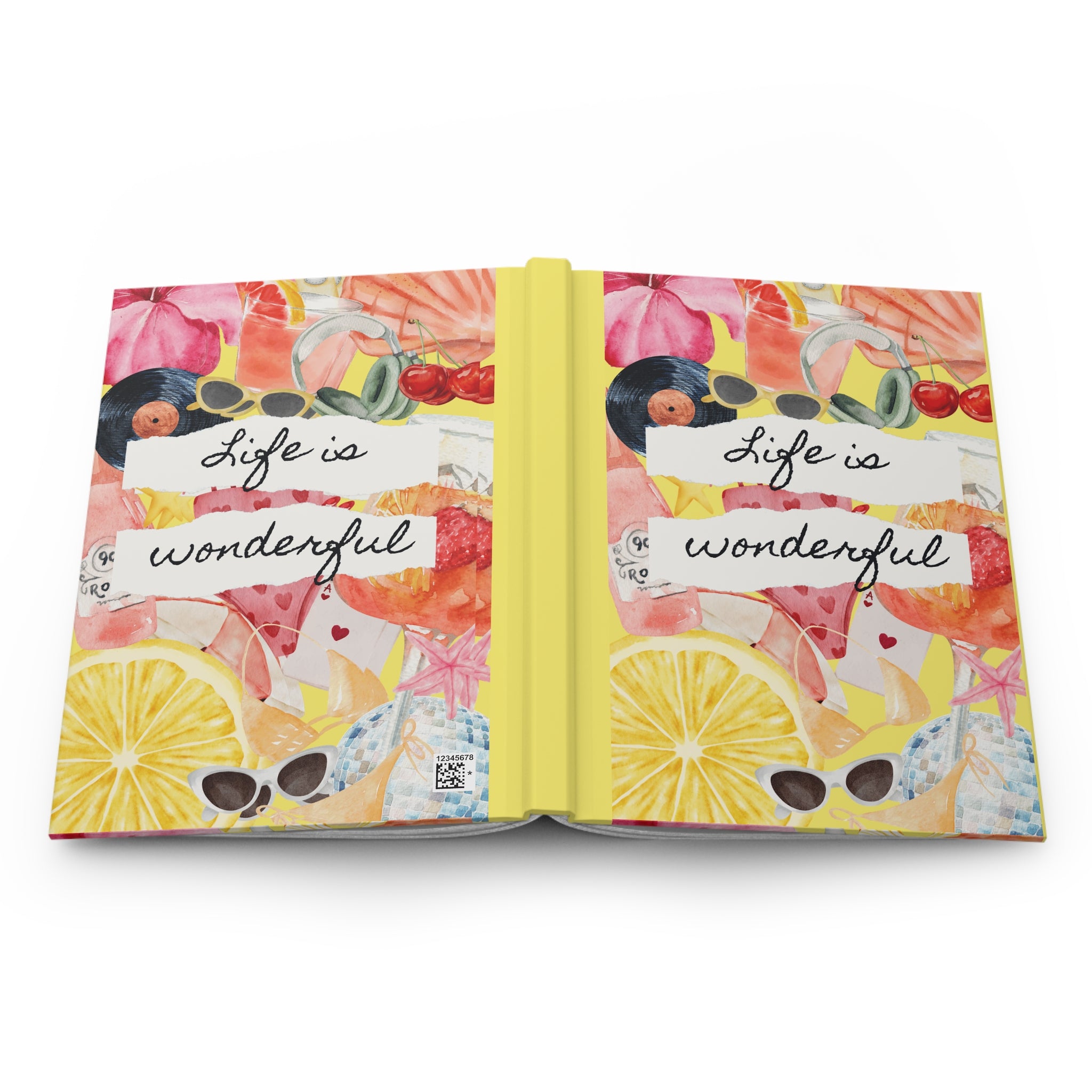 Colorful Hardcover Journal - Life is Wonderful, Inspirational Diary, Gift for Writers, Fun Notes, Creative Journal, Vibrant Stationery