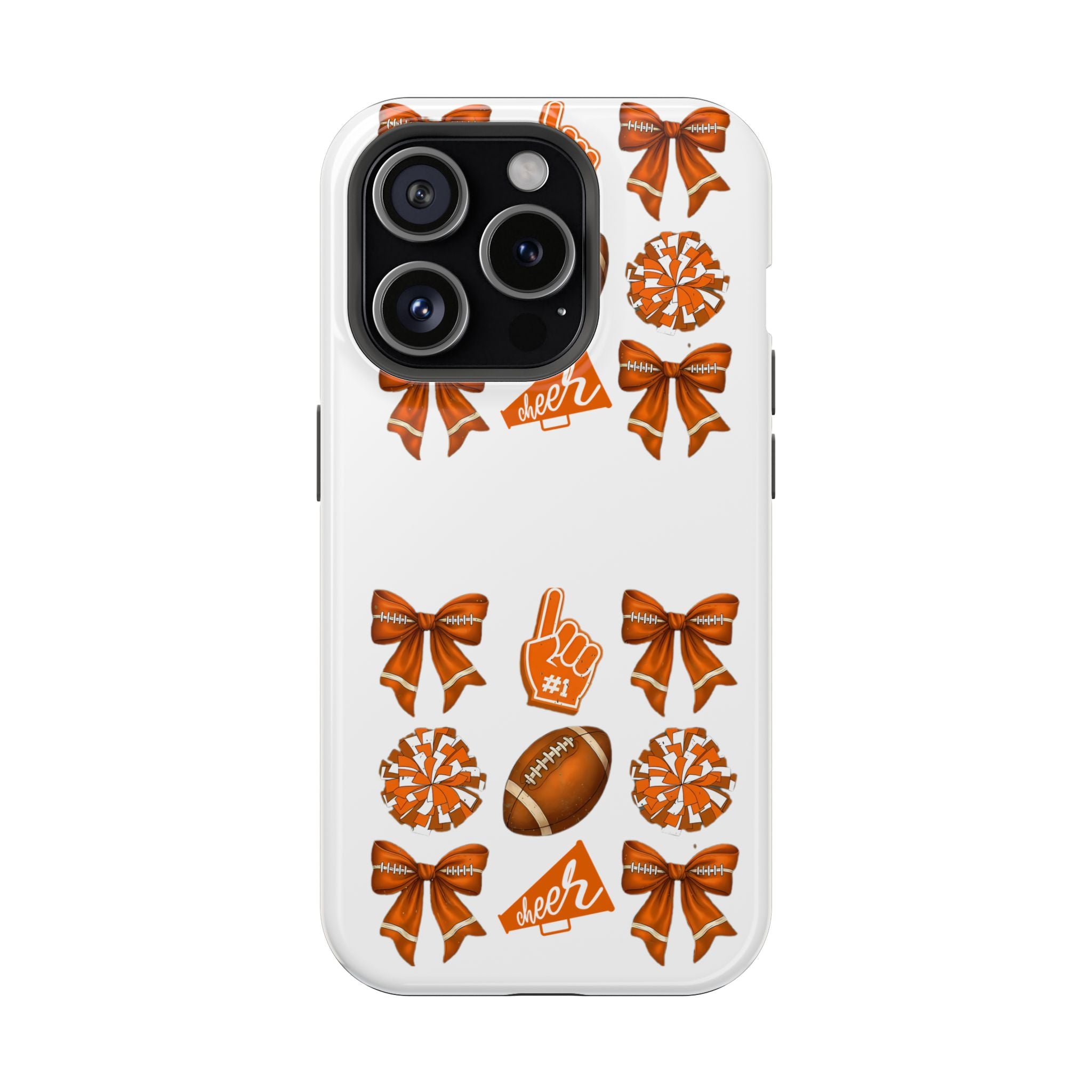 Customizable Orange-Themed Football Team Spirit Phone Case - Cheerful Accessories for Game Day, Unique Design for Fans, Sports Gift, Fall Celebrations, Team Pride