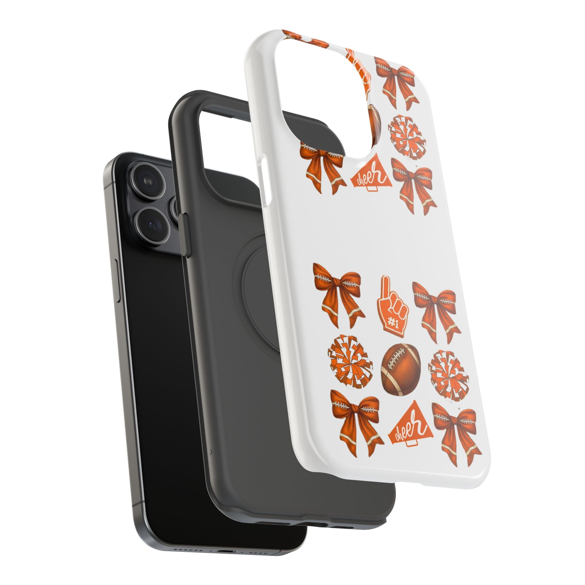 Customizable Orange-Themed Football Team Spirit Phone Case - Cheerful Accessories for Game Day, Unique Design for Fans, Sports Gift, Fall Celebrations, Team Pride