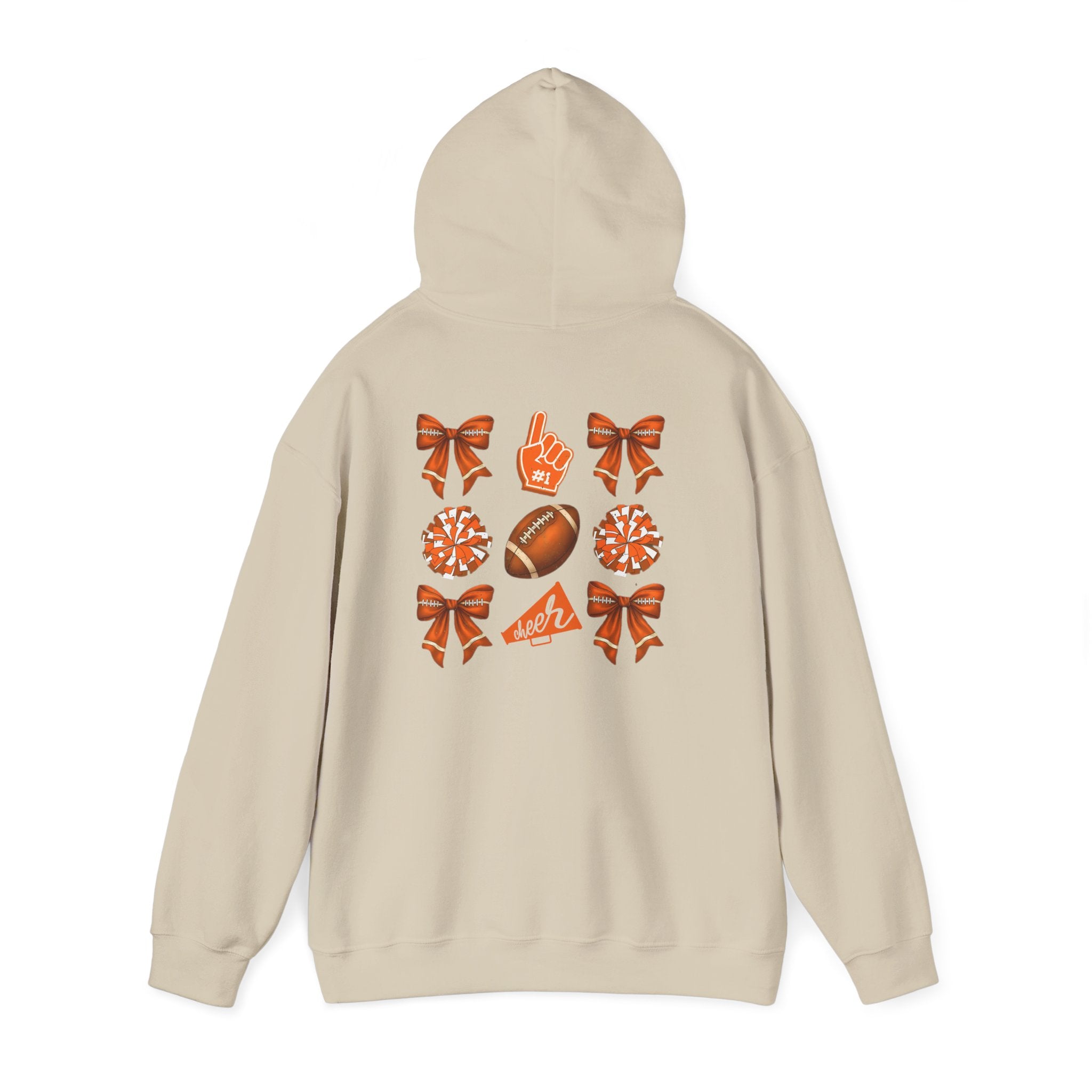 Orange Themed Game Day Hoodie: Perfect for Game Day, Sports Events, Team Spirit, Gift for Cheer Moms, Cozy & Stylish Sweatshirt
