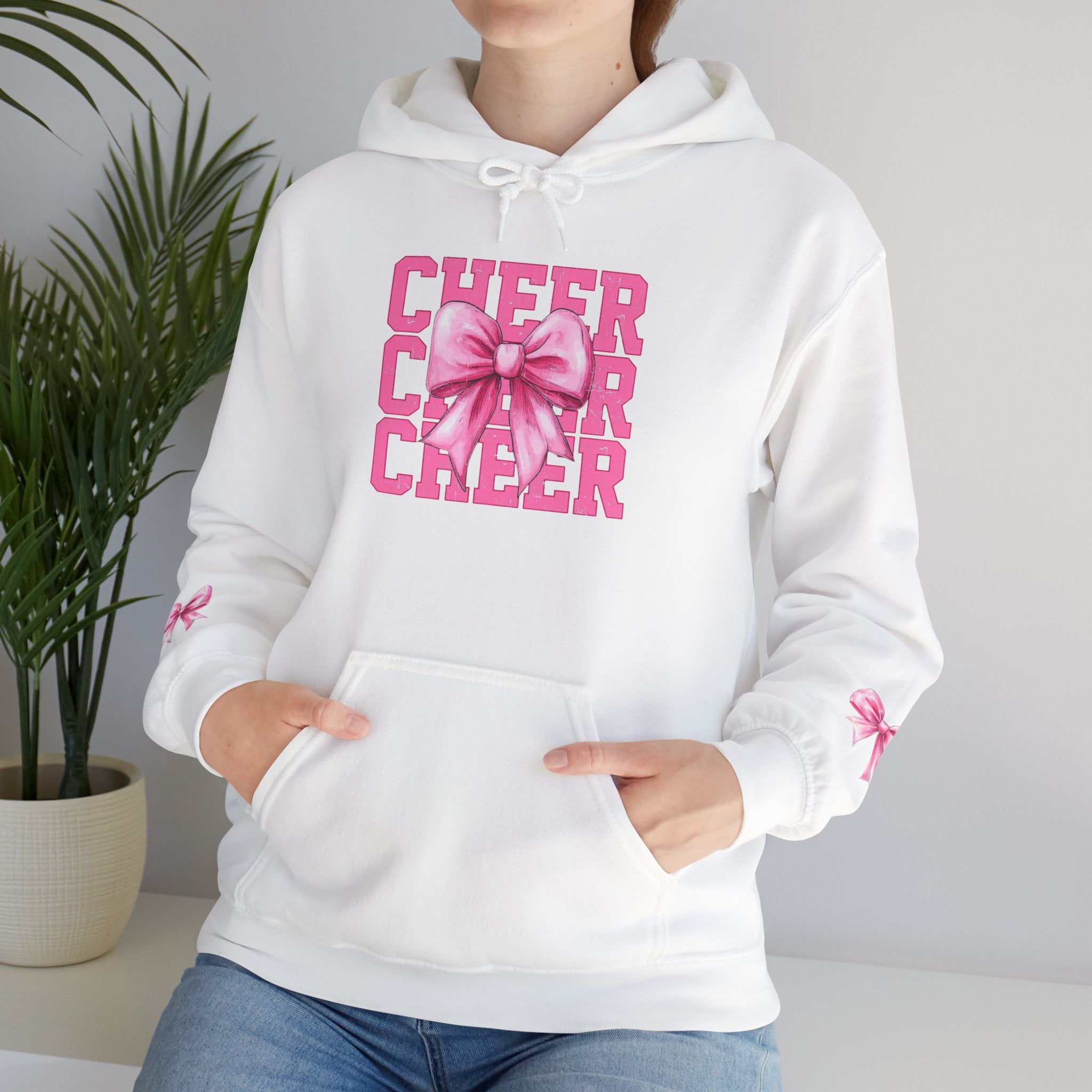 Cheerful Bow Hoodie - Perfect for Cheerleaders, Team Spirit, Dance, Everyday Wear, Gift for Coaches, Cheer Events