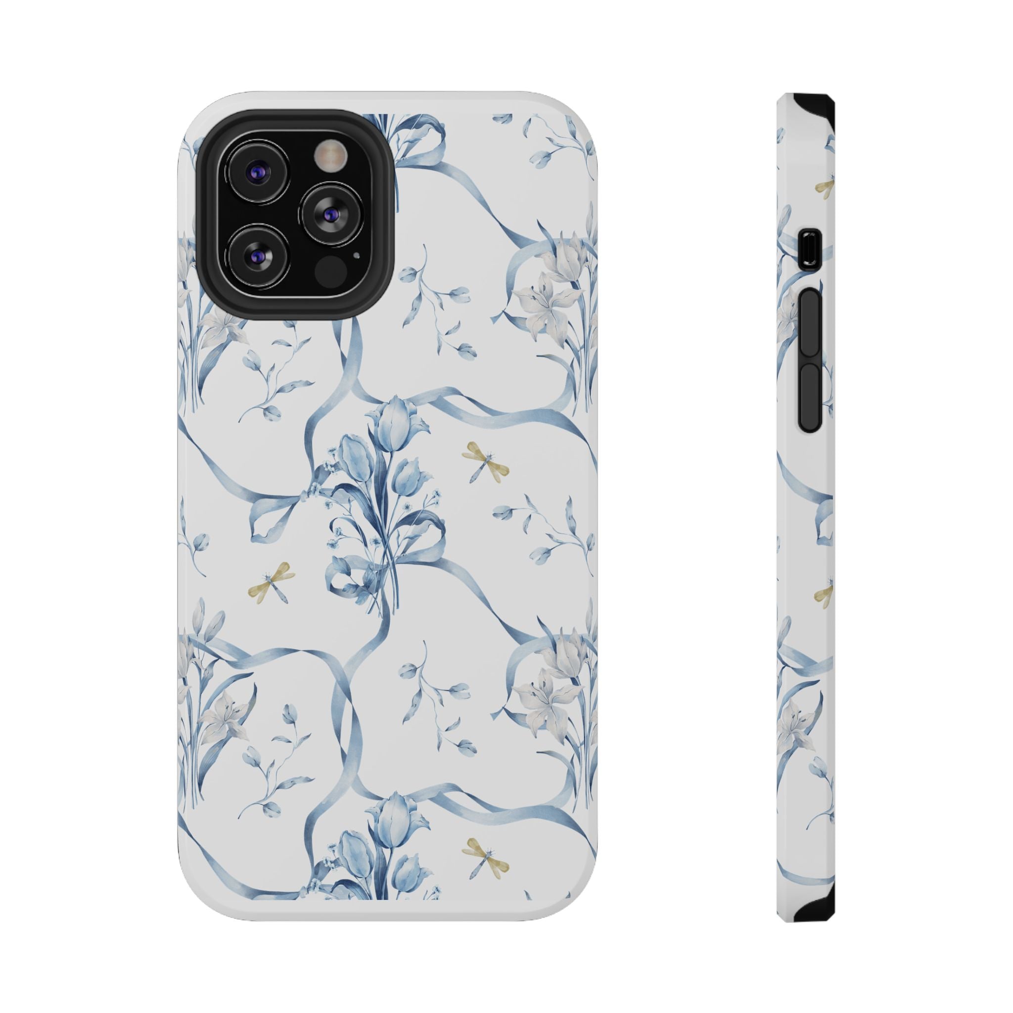 Customizable: Blue Floral-Inspired Phone Case