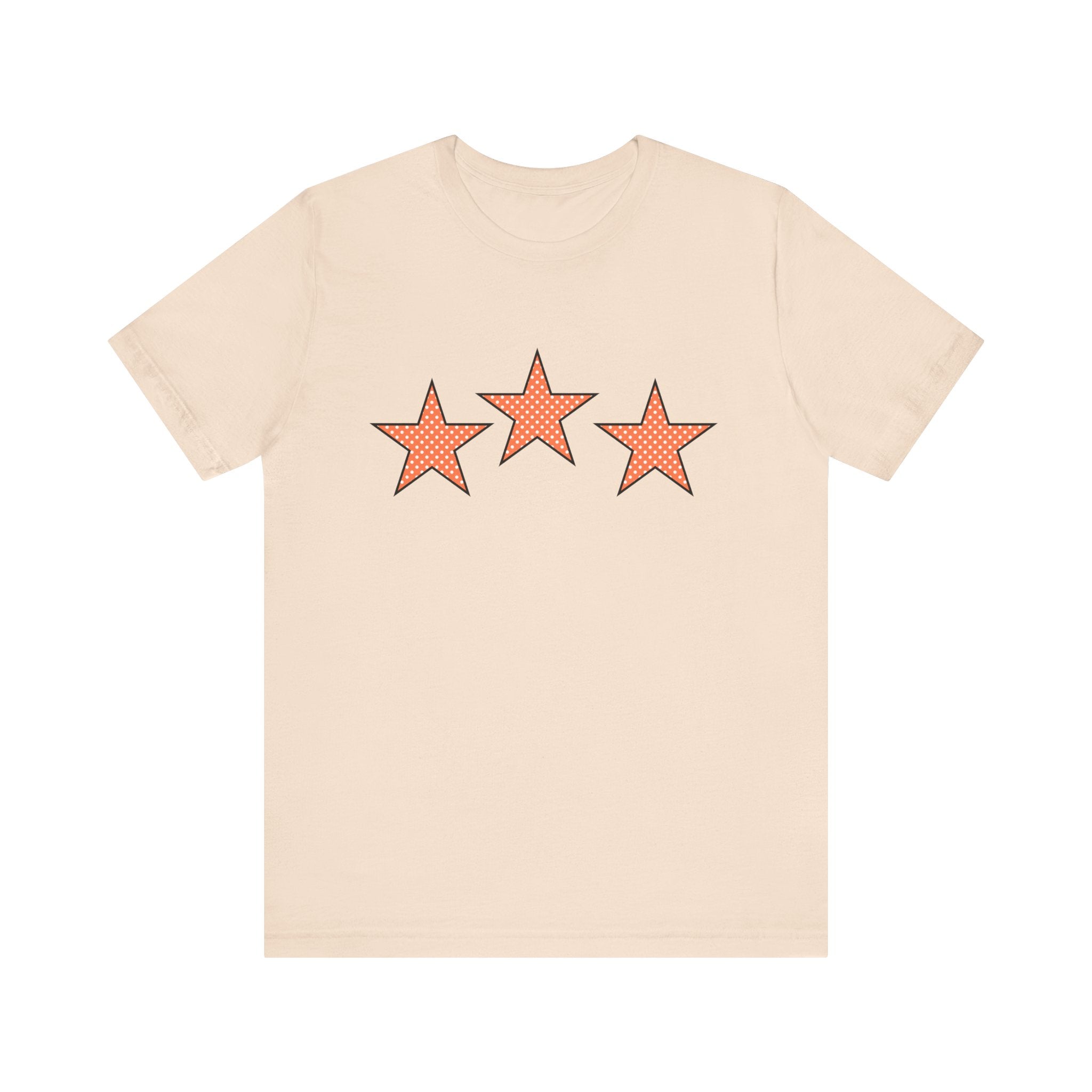 Customizable Orange & White Polka Dot Tri-Star Graphic Tee