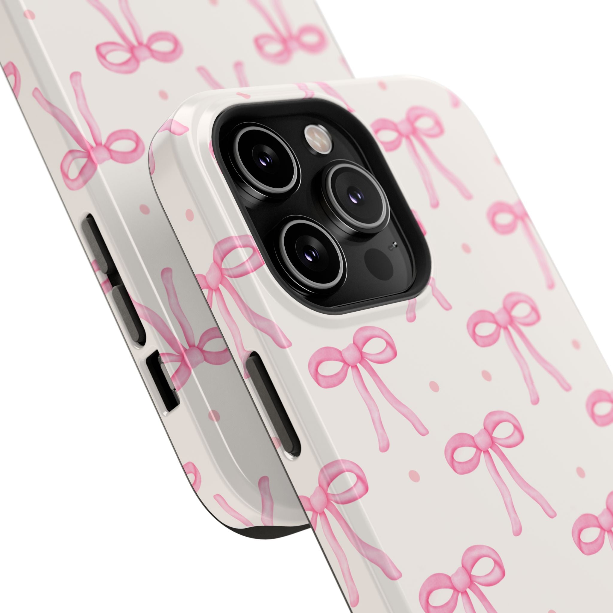 Customizable: Cute Pink Bow Impact-Resistant Phone Case