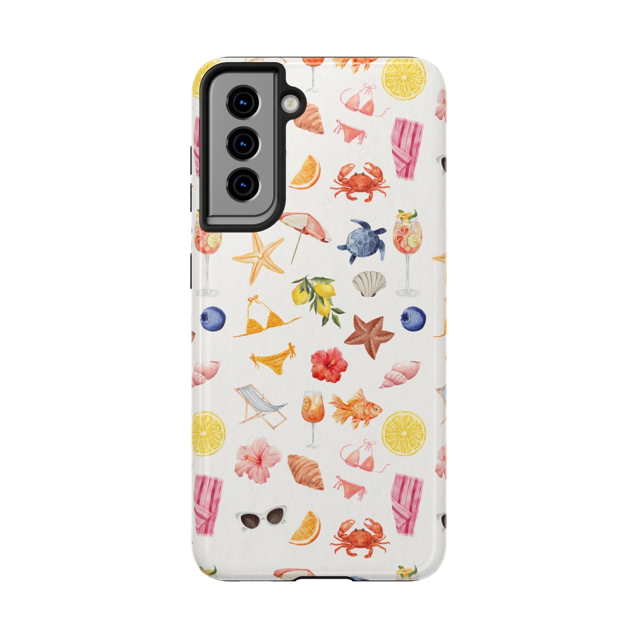 Customizable: Tropical Summer Phone Case, Vivid Coastal Design, Perfect Gift for Beach Lovers, Vacation Memories, Durable Tough Cases