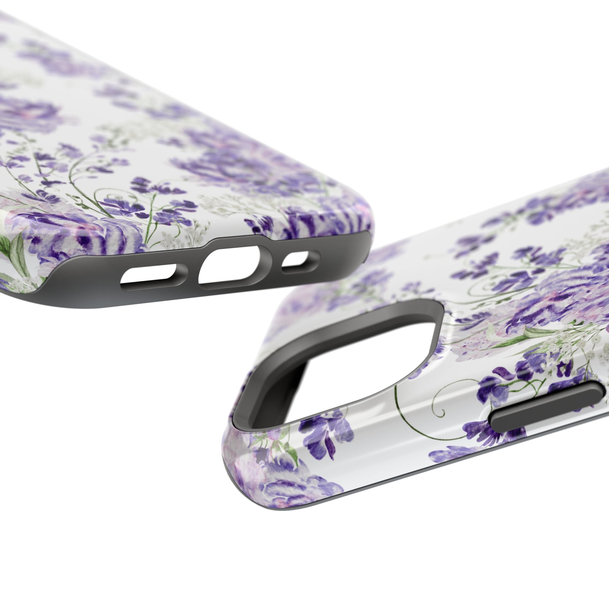 Customizable: Purple Floral Impact-Resistant Phone Case