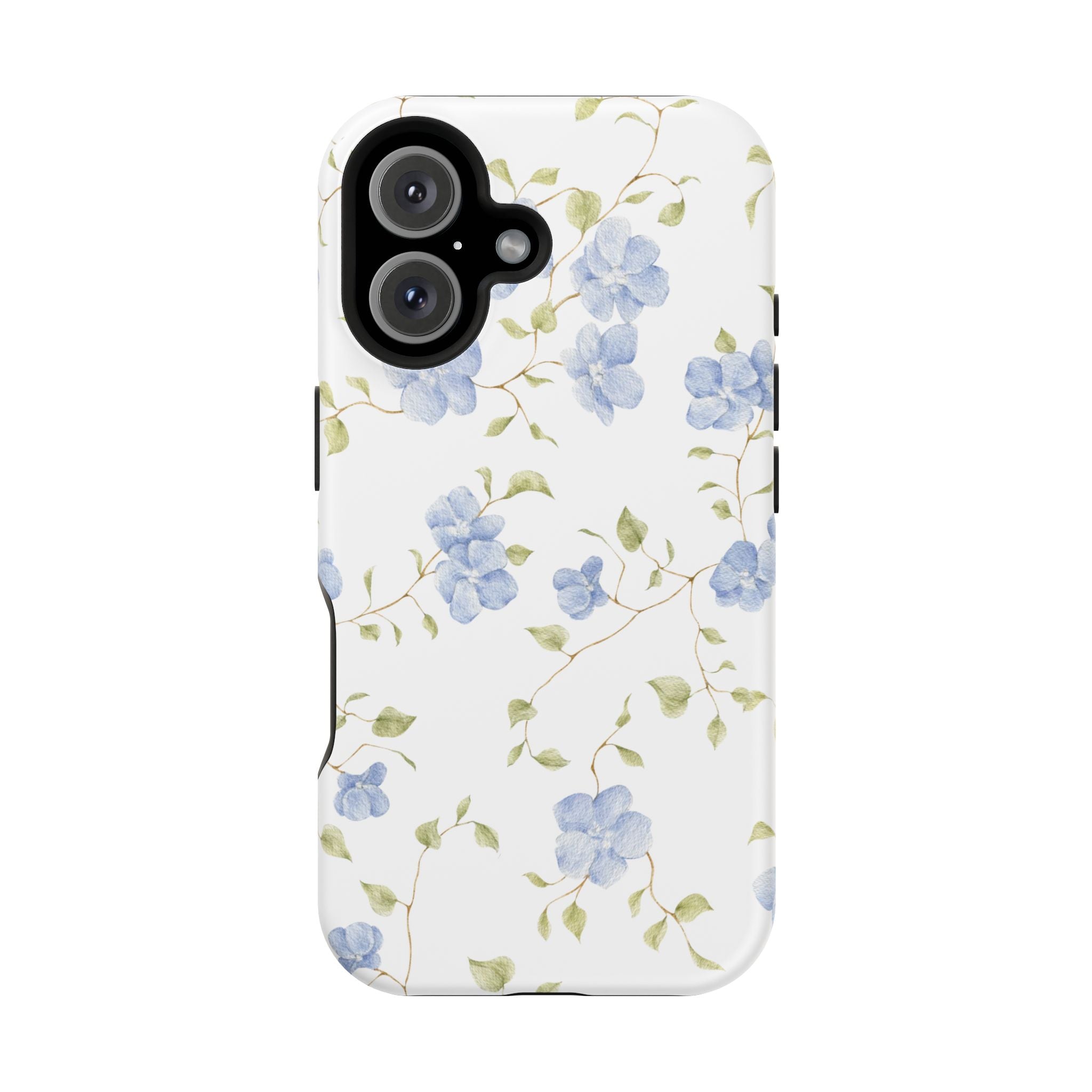 Customizable: Blue Floral Impact-Resistant Phone Case