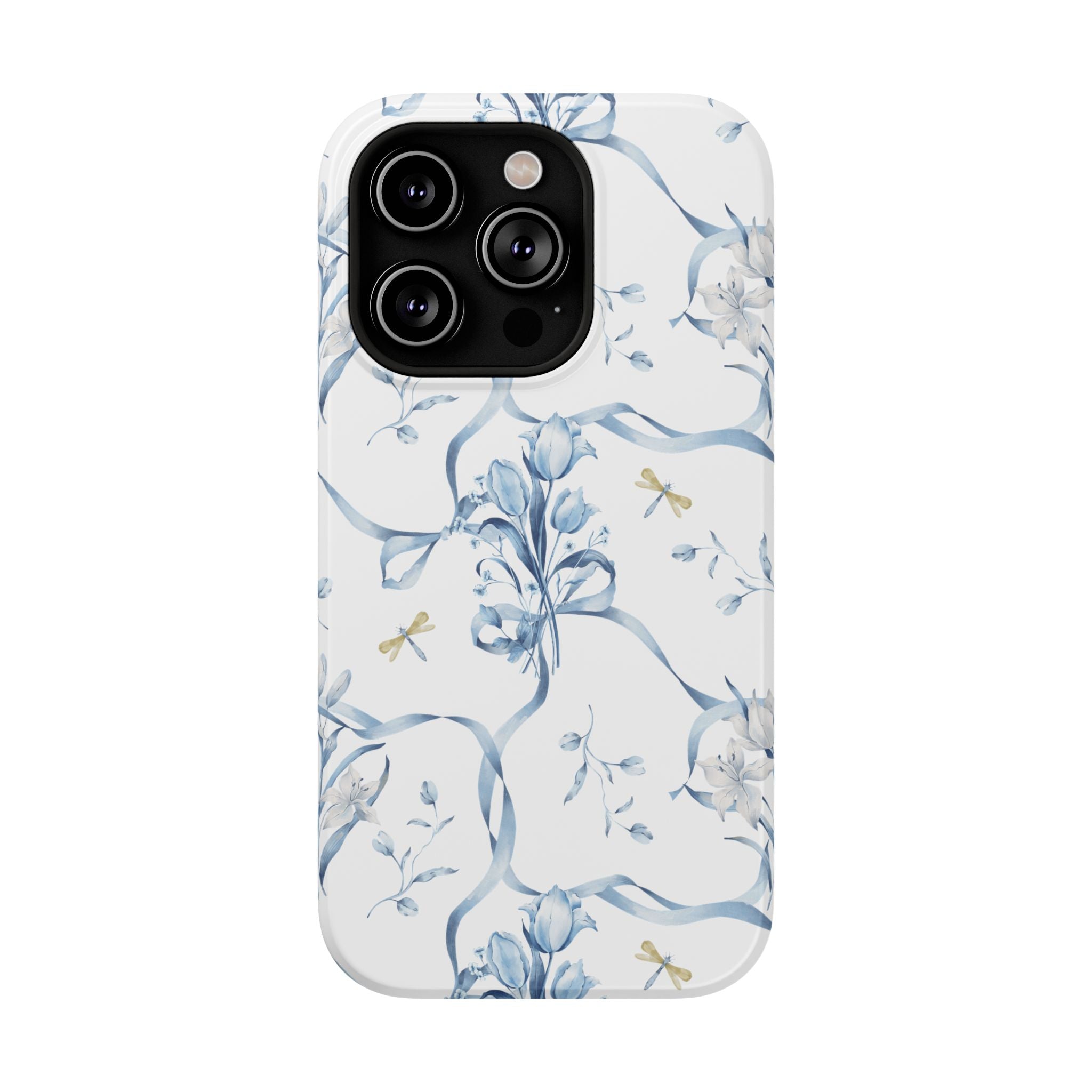 Customizable: Blue Floral-Inspired Phone Case