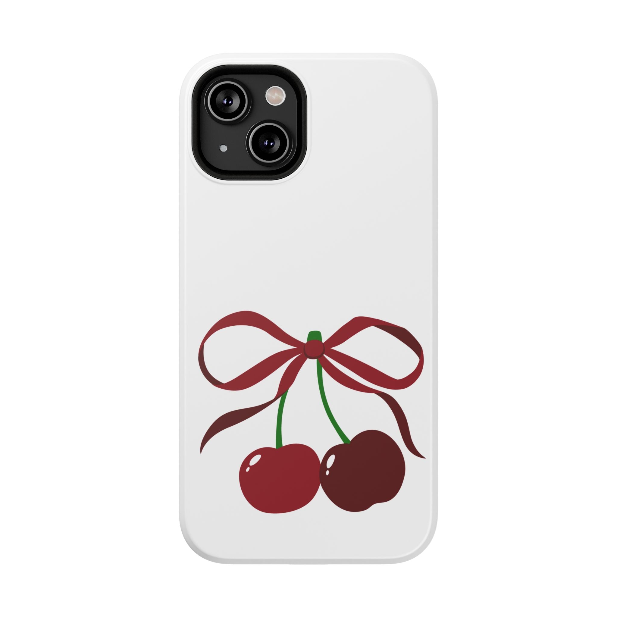 Customizable: Cherry Bow Impact-Resistant Case for Smartphones | Cute Phone Cover | Gift for Her | Cherry Lover's Accessory | Durable Phone Case