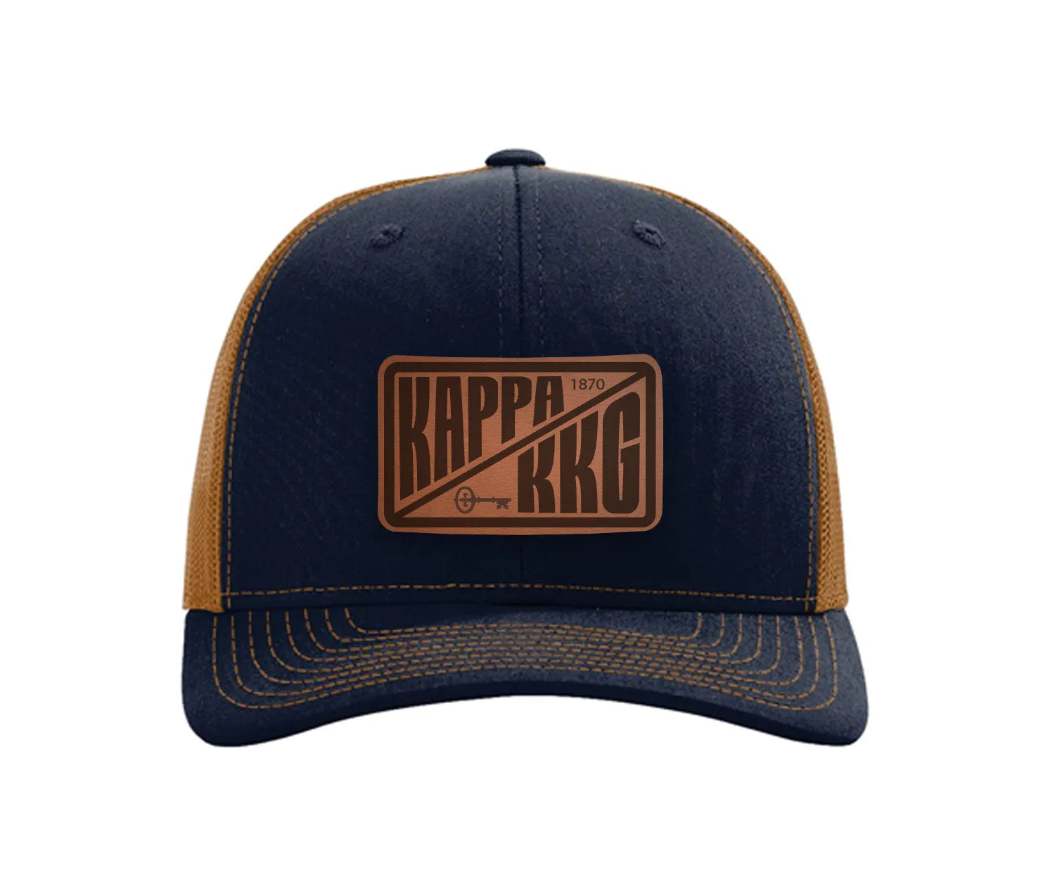 Kappa Kappa Gamma Richardson 112 Leatherette Patch Trucker Hat - Divide