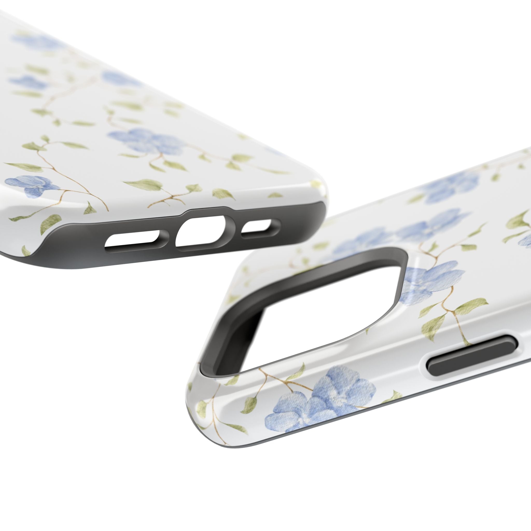 Customizable: Blue Floral Impact-Resistant Phone Case