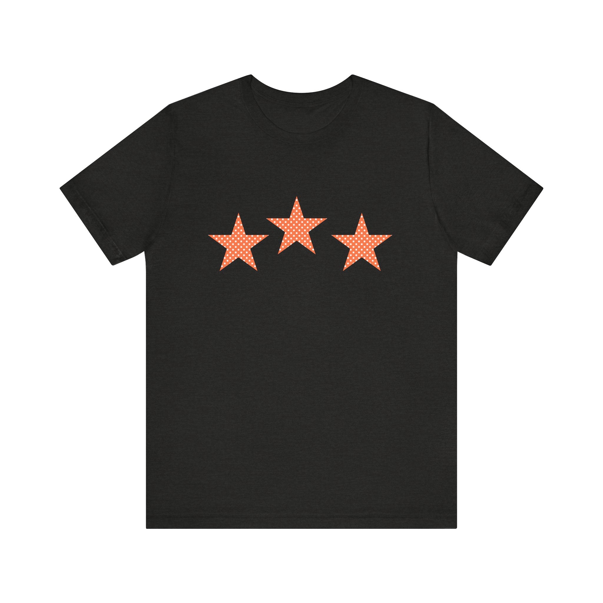 Customizable Orange & White Polka Dot Tri-Star Graphic Tee
