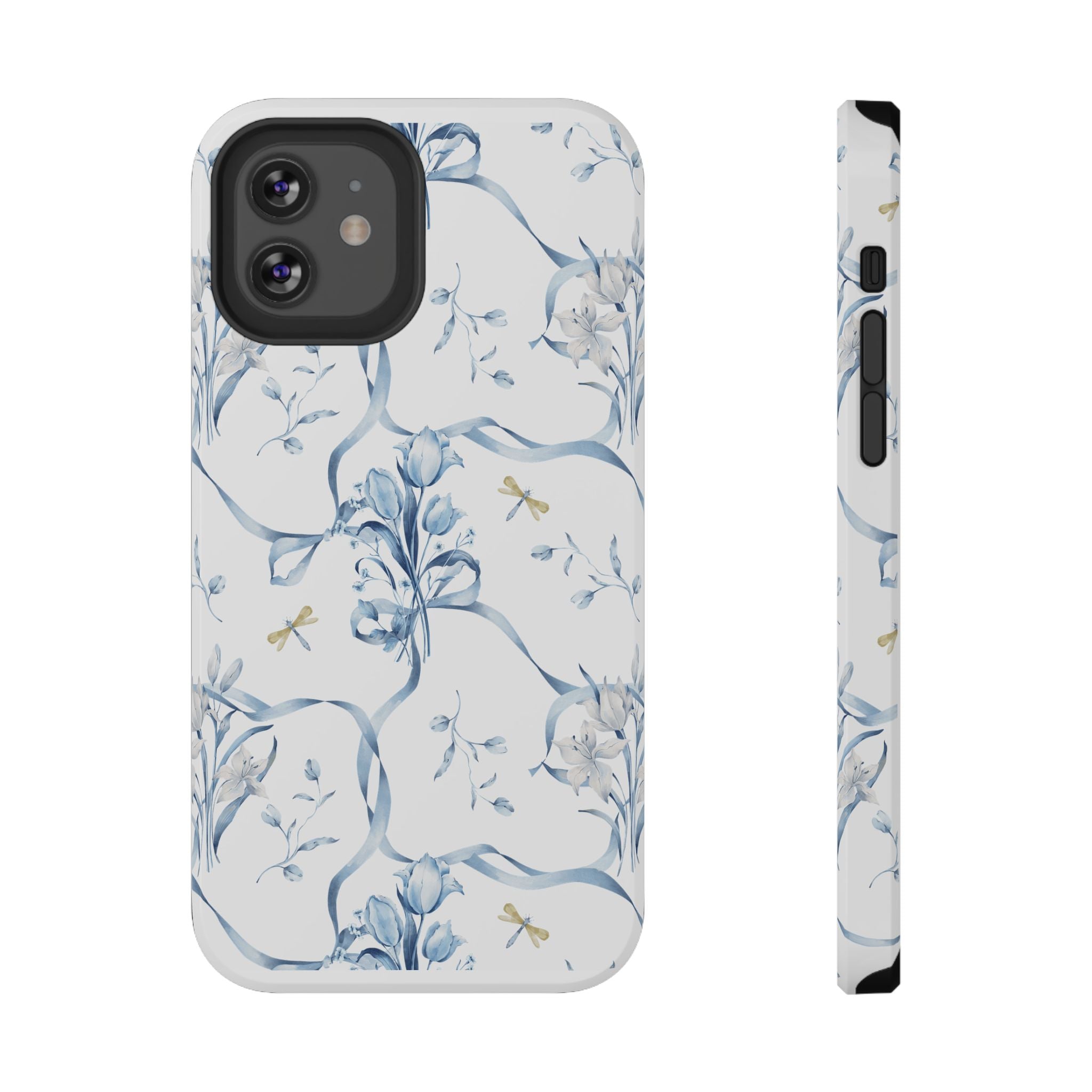 Customizable: Blue Floral-Inspired Phone Case