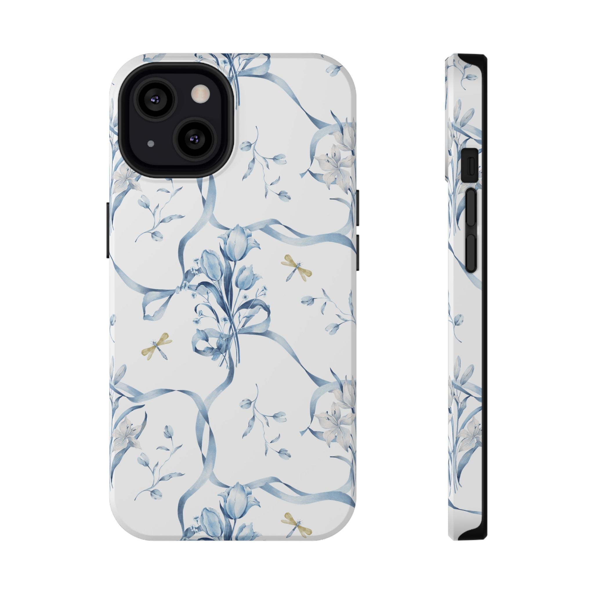 Customizable: Blue Floral-Inspired Phone Case