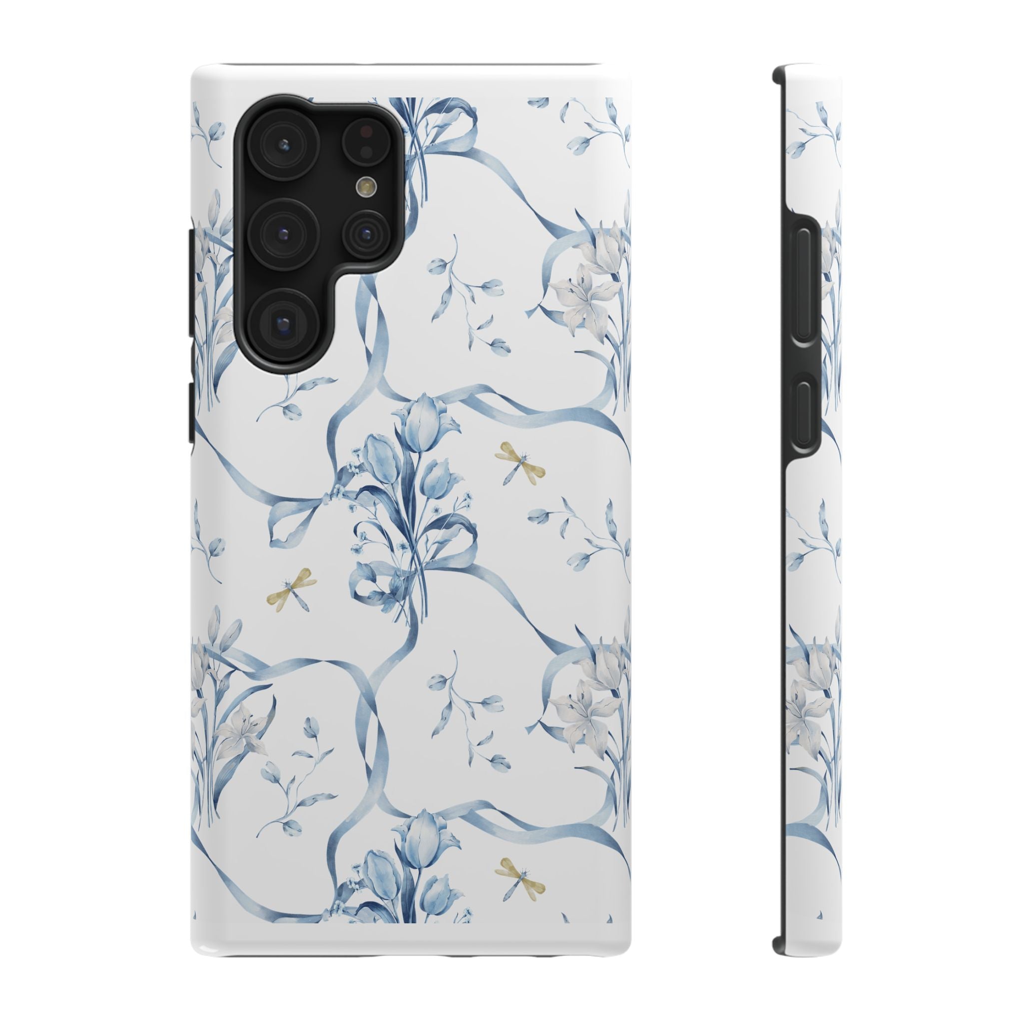Customizable: Blue Floral-Inspired Phone Case