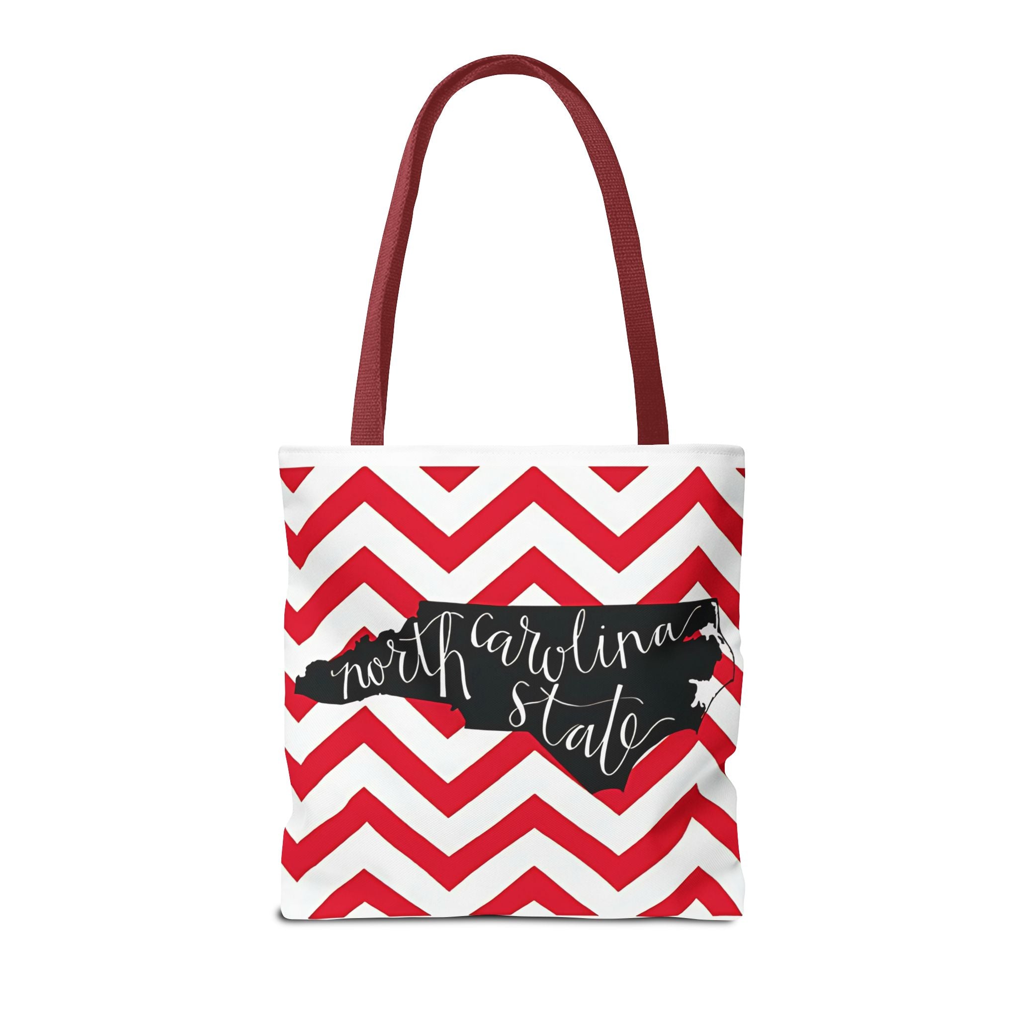 North Carolina Tote Bag, Stylish Chevron Pattern, Beach Essentials, Reusable Grocery Bag, Gift for Travelers, Southern Charm