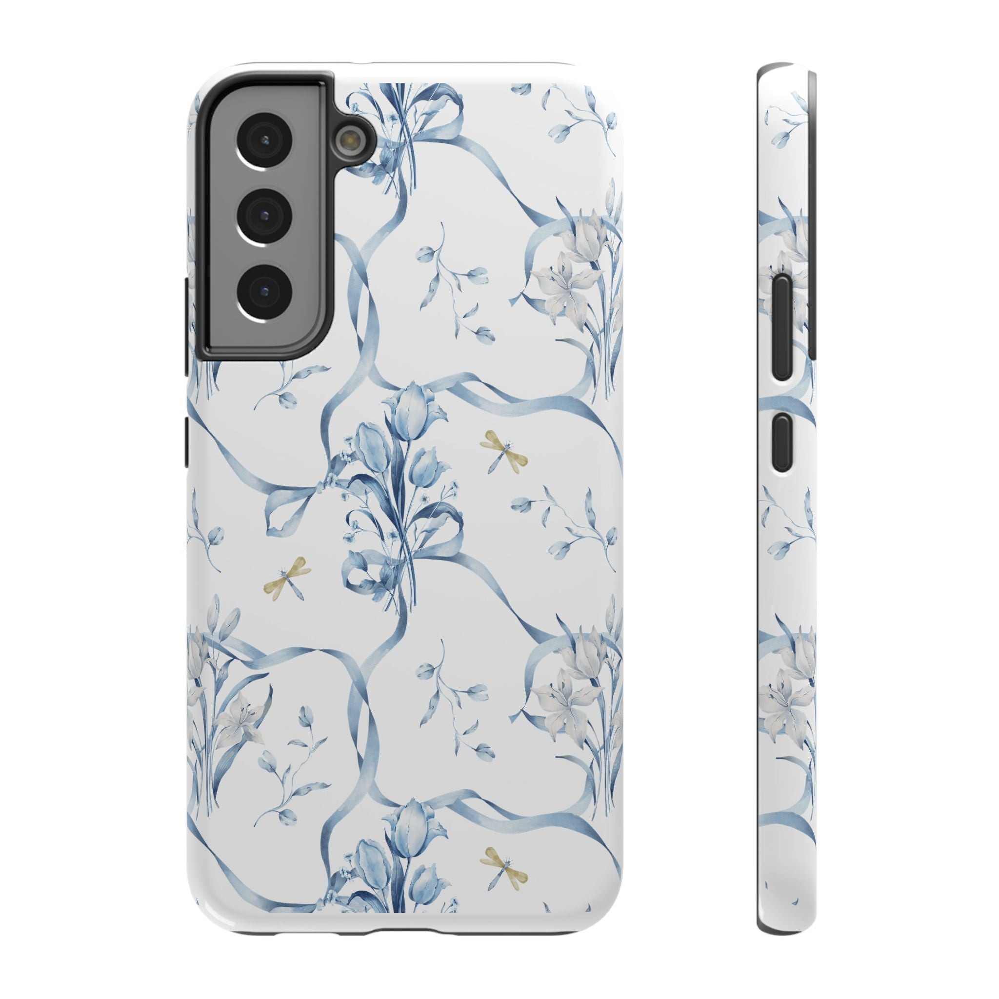 Customizable: Blue Floral-Inspired Phone Case