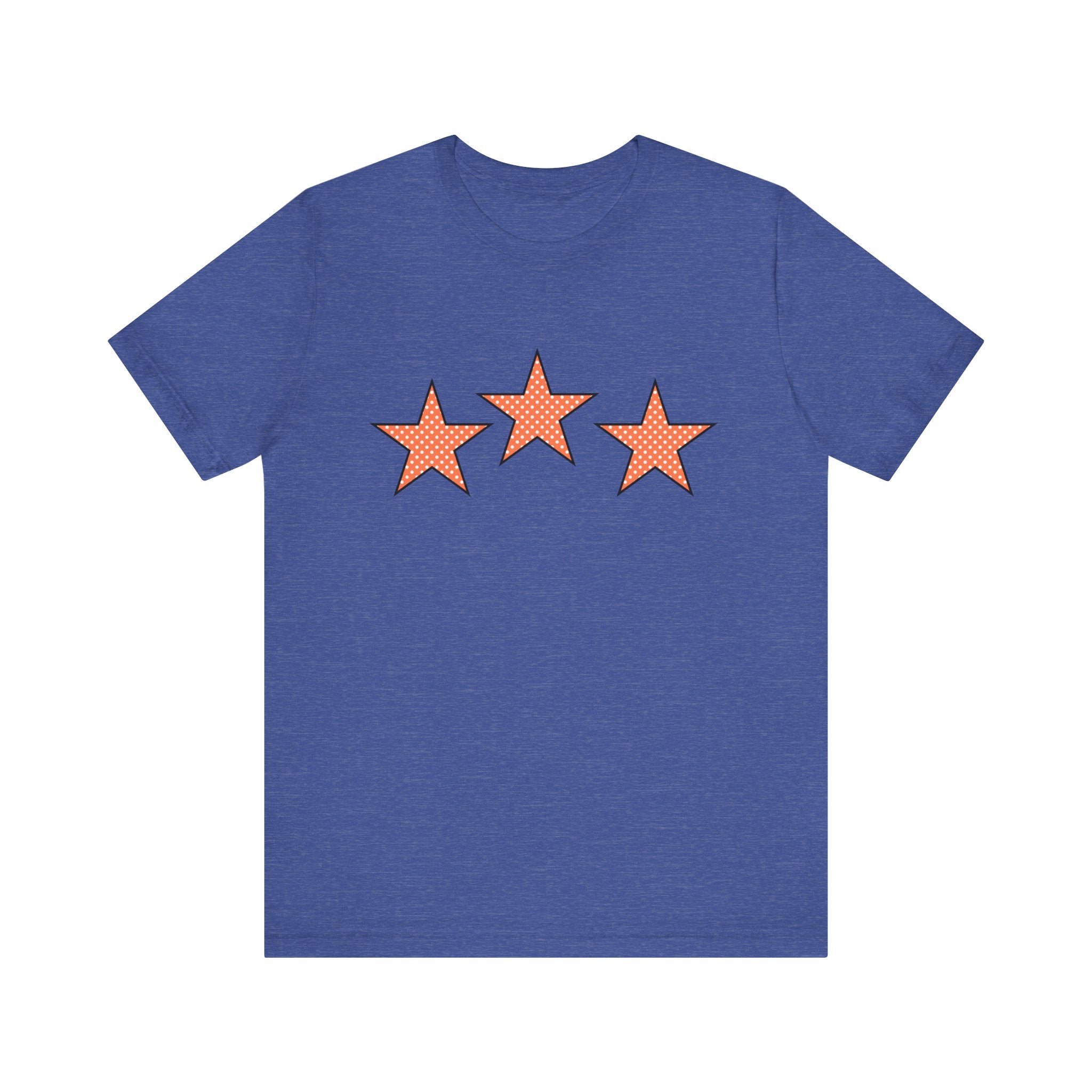 Customizable Orange & White Polka Dot Tri-Star Graphic Tee