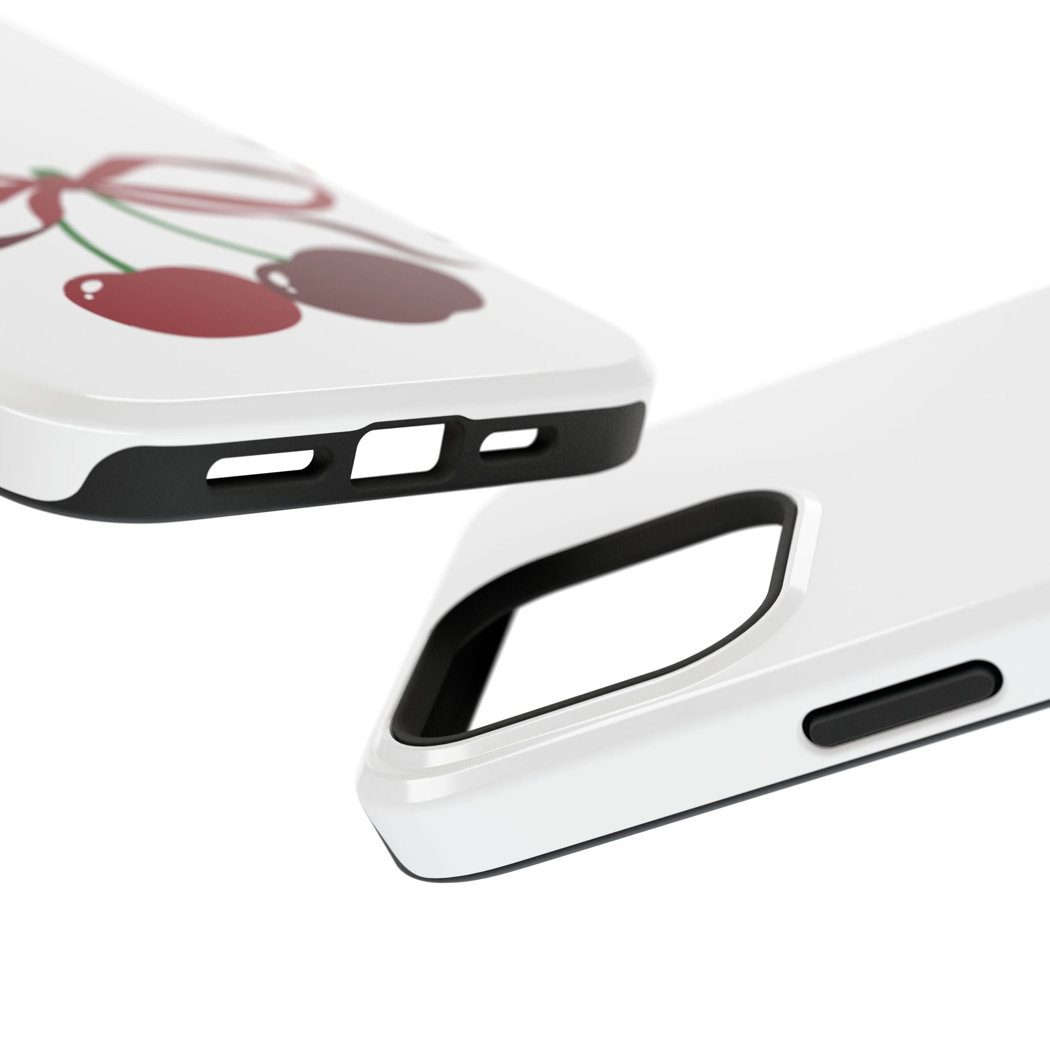 Customizable: Cherry Bow Impact-Resistant Case for Smartphones | Cute Phone Cover | Gift for Her | Cherry Lover's Accessory | Durable Phone Case