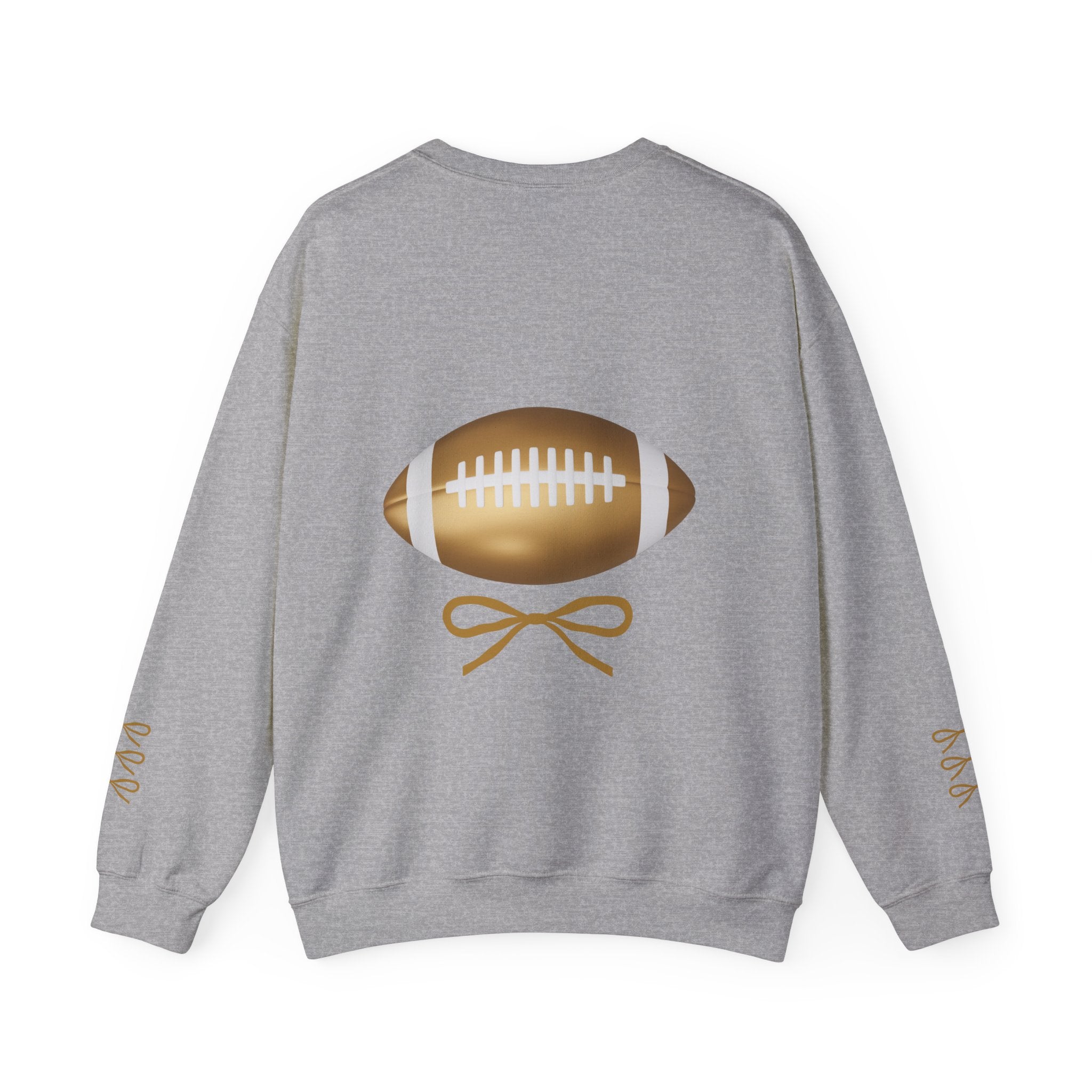 Customizable Gold Football & Bows Sweatshirt