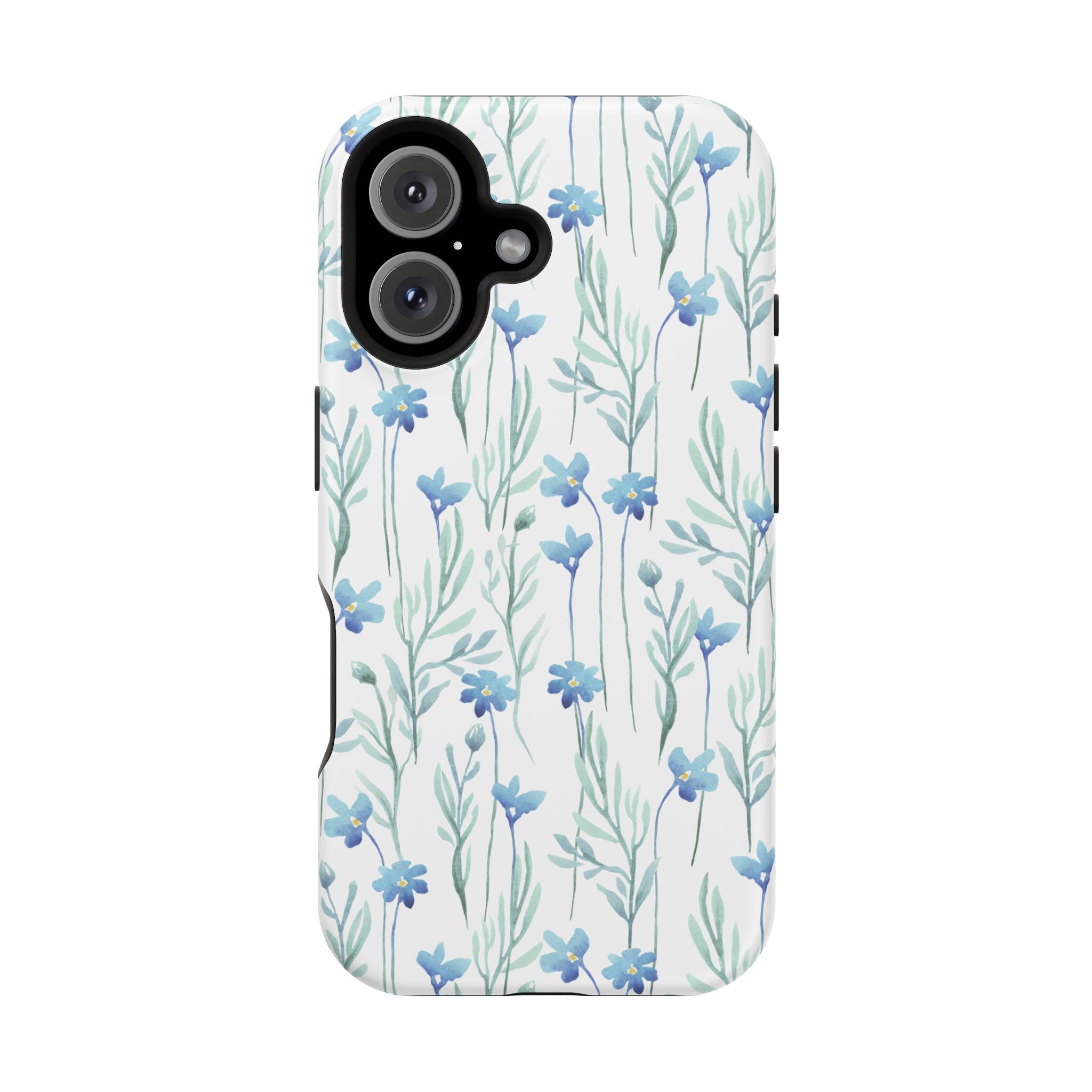 Customizable: Blue Floral Impact-Resistant Phone Case