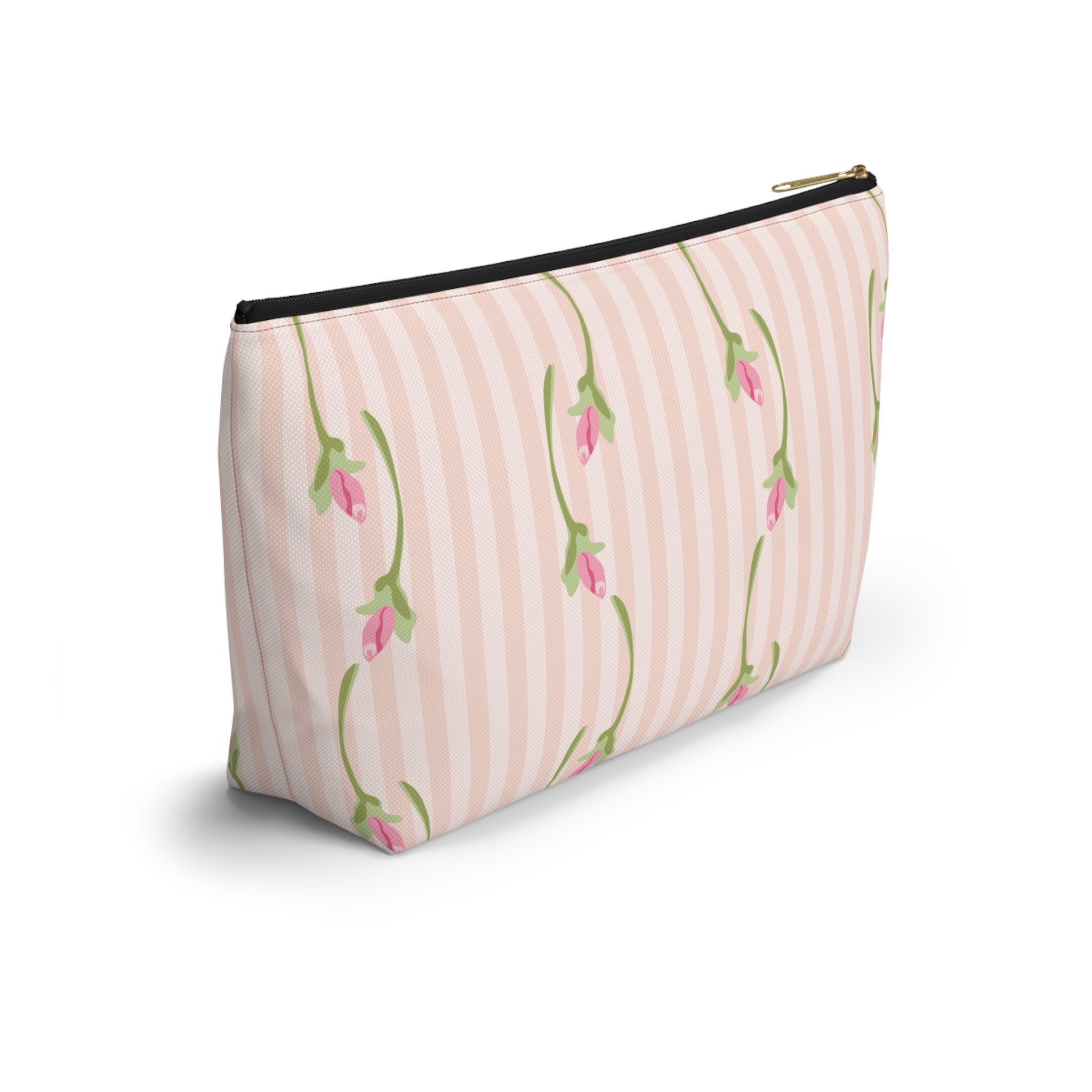 Customizable: Floral Accessory Pouch with T-bottom