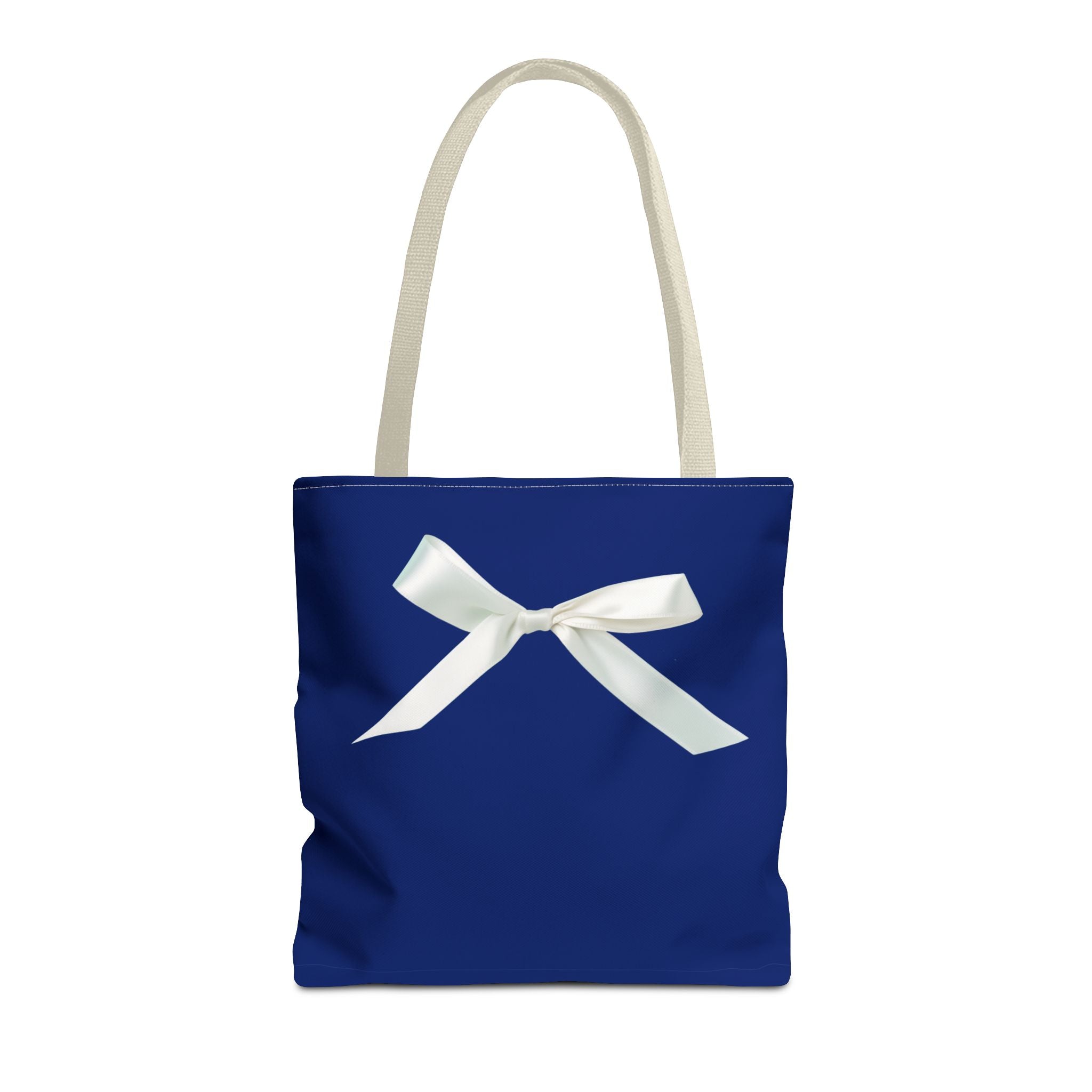 Elegant Blue Tote Bag with White Bow, Stylish Carryall, Perfect Gift for Her, Bridesmaid Tote, Wedding Accessory, Everyday Use