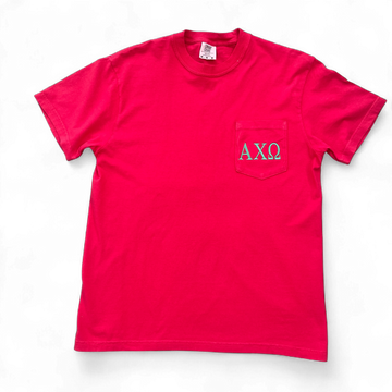 Alpha Chi Red Pocket Tee