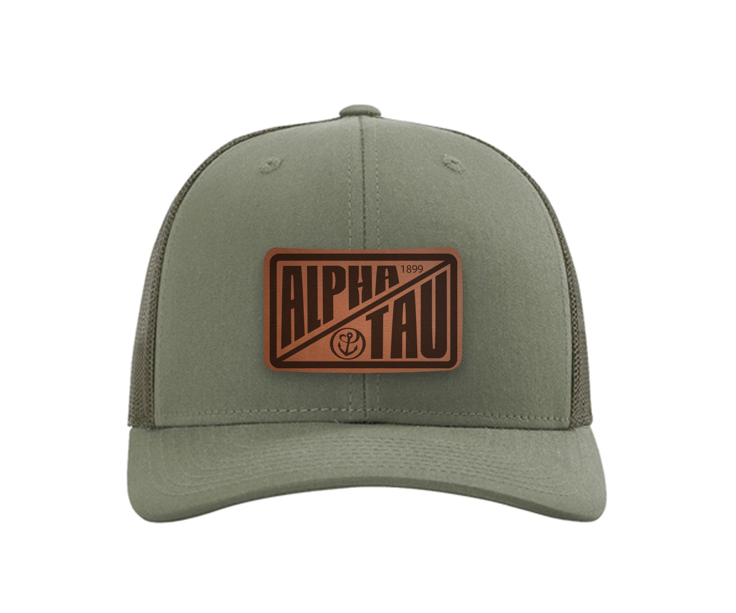 Alpha Sigma Tau Richardson 112 Leatherette Patch Trucker Hat - Divide