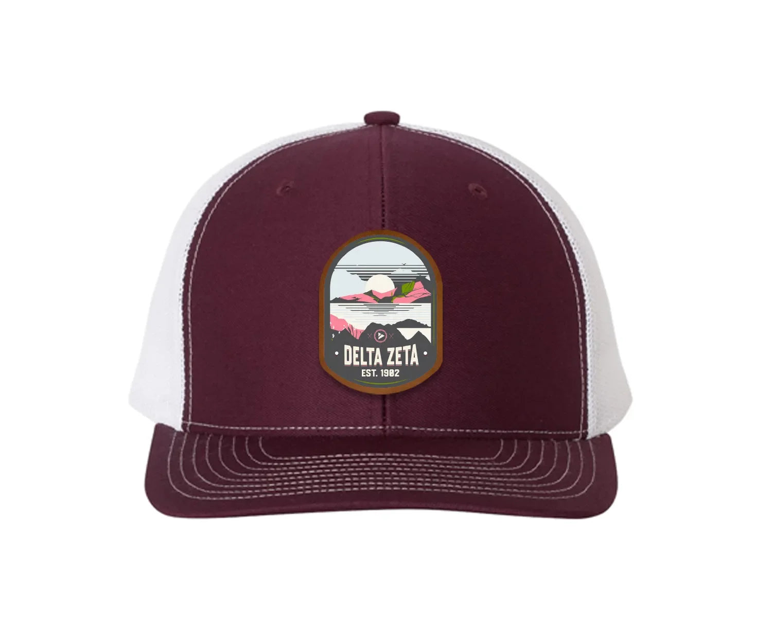 Delta Zeta Richardson 112 UV Print Leatherette Patch Trucker Hat - Ventura