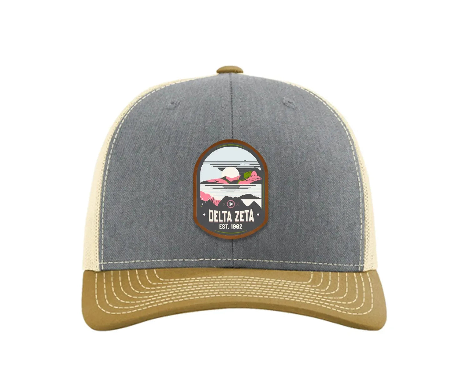 Delta Zeta Richardson 112 UV Print Leatherette Patch Trucker Hat - Ventura
