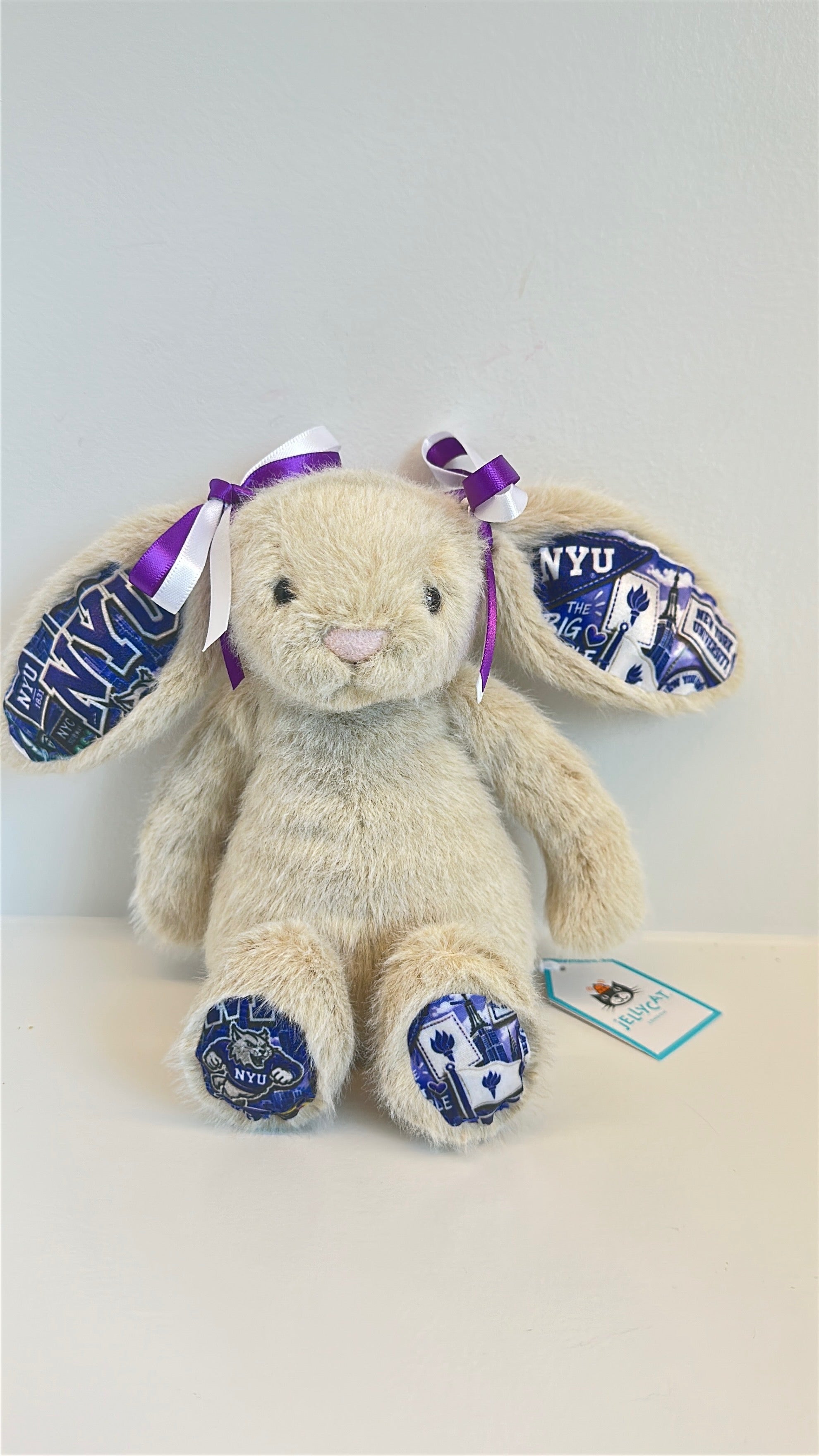 New York University (NYU) Fully Custom College Jellycat Bunny