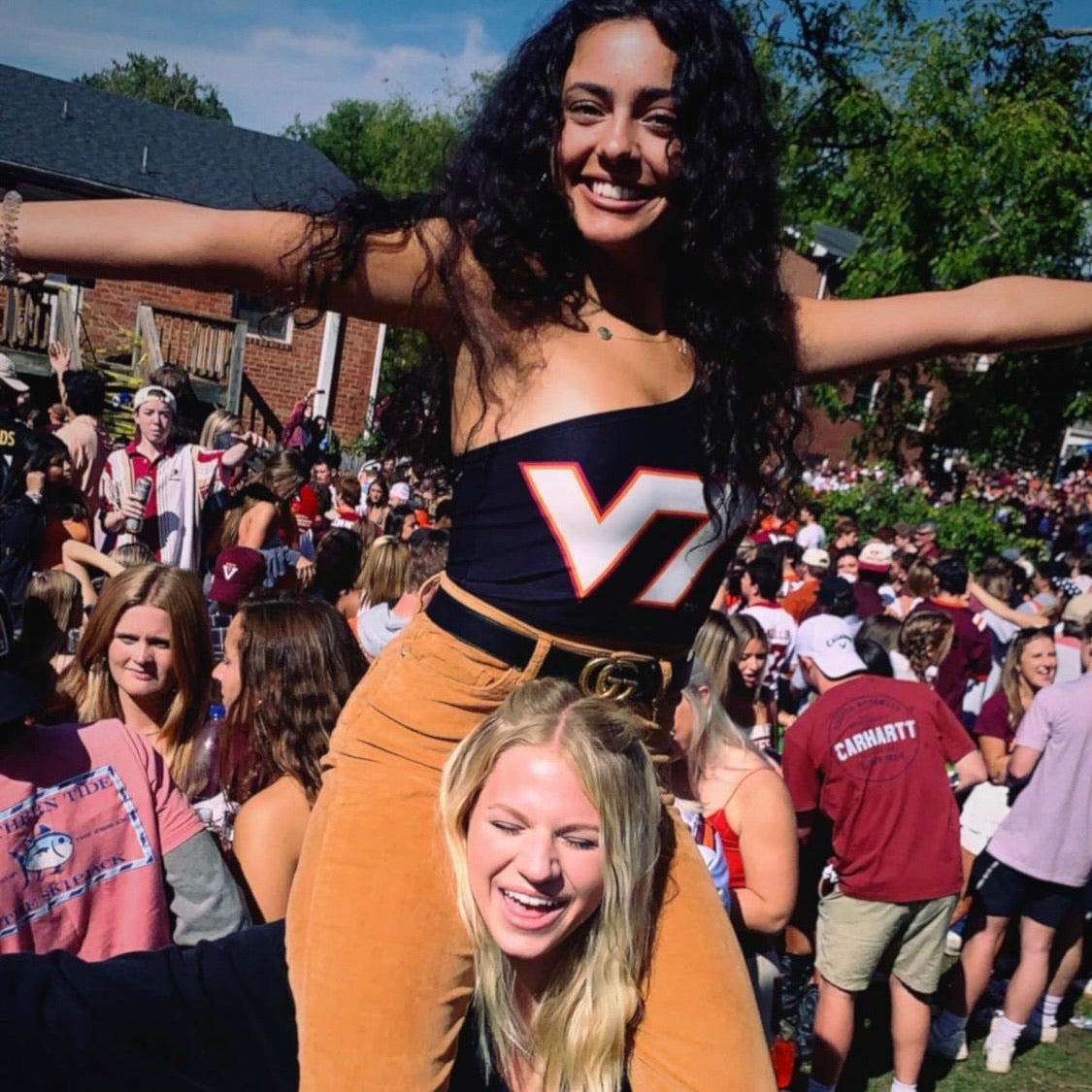 Virginia Tech Black One Shoulder Top