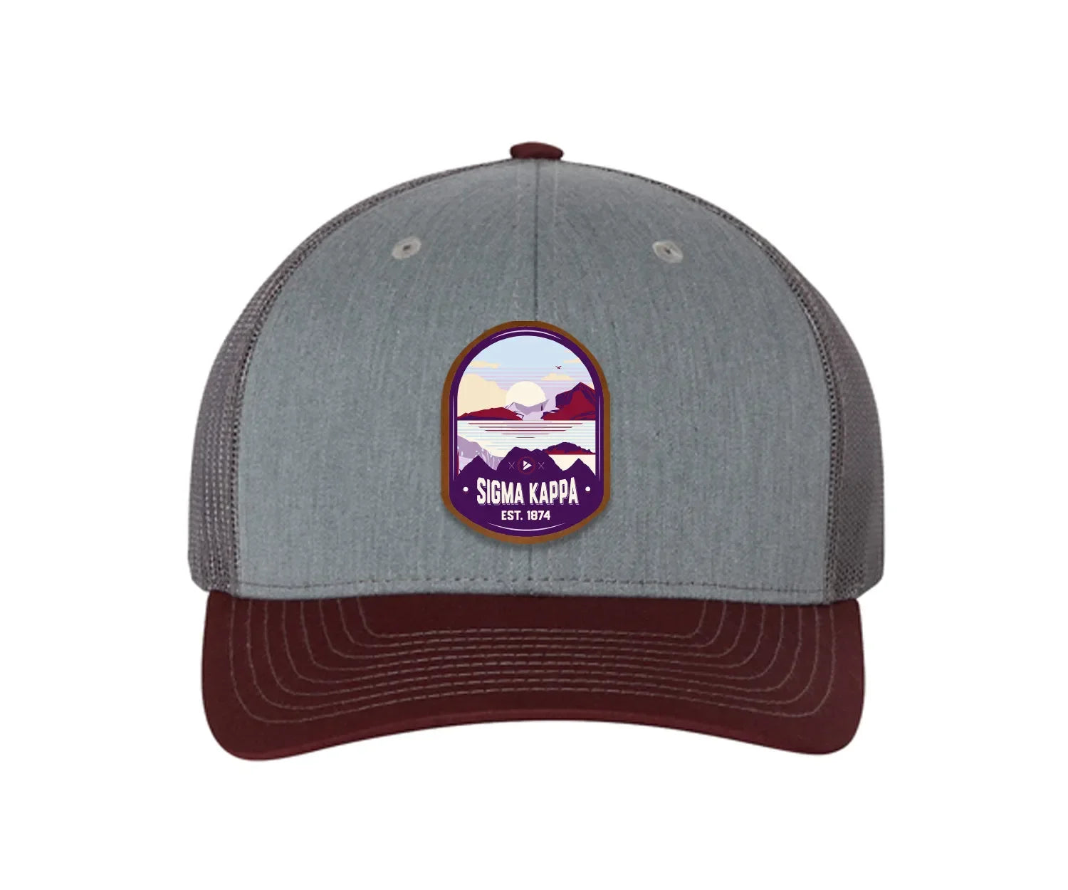 Sigma Kappa Richardson 112 UV Print Leatherette Patch Trucker Hat - Ventura