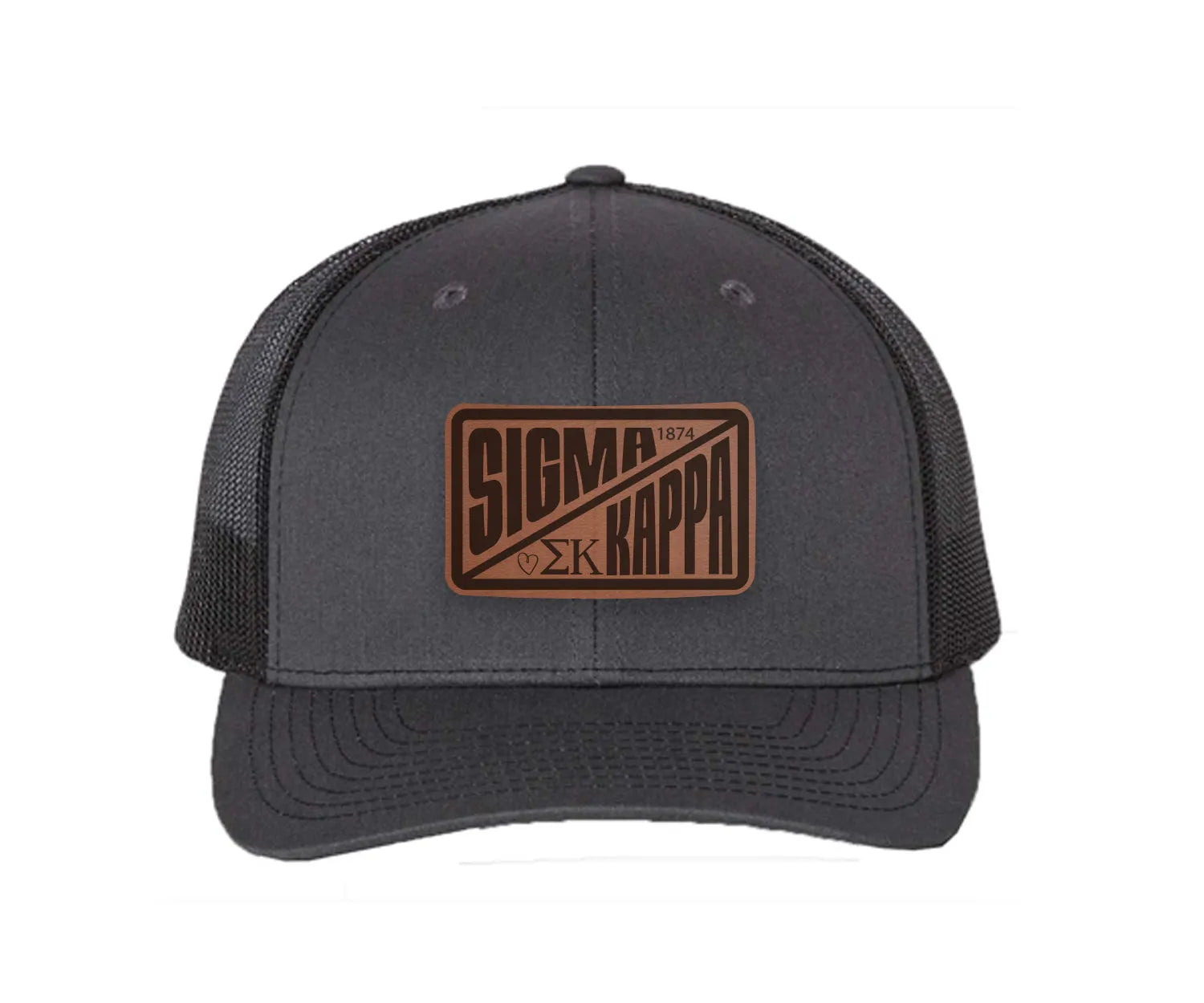 Sigma Kappa Richardson 112 Leatherette Patch Trucker Hat - Divide