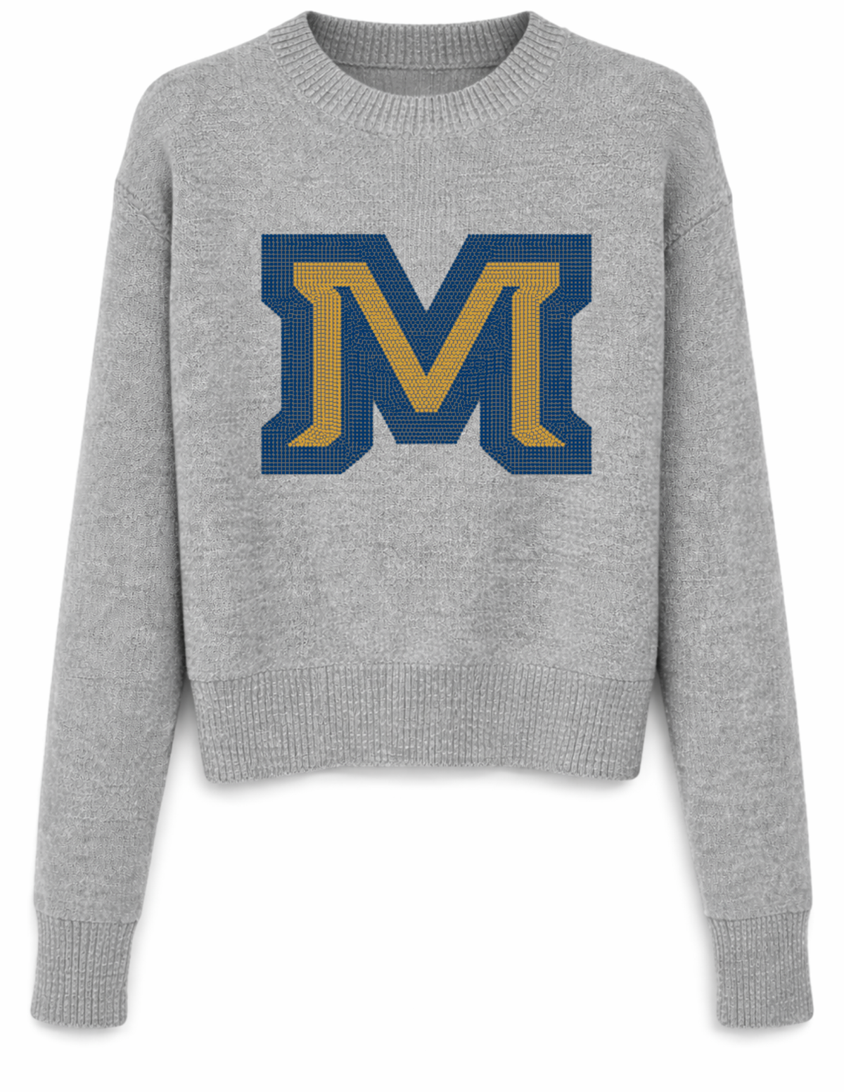 Montana State Block M Gray Crewneck Sweater