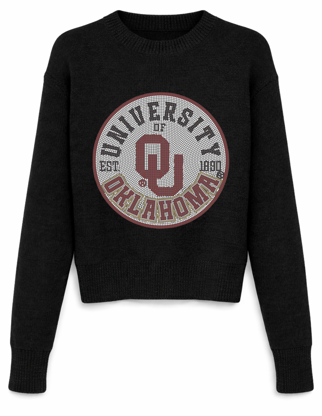 University of Oklahoma EST. 1890 Circle Black Crewneck Sweater