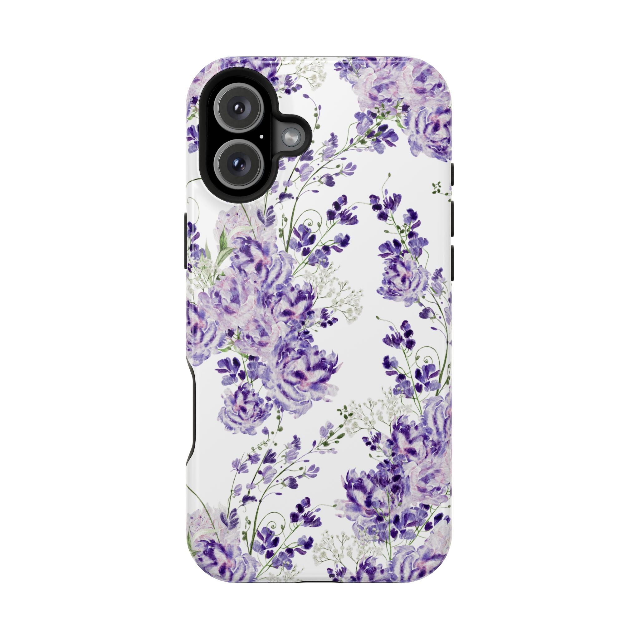 Customizable: Purple Floral Impact-Resistant Phone Case