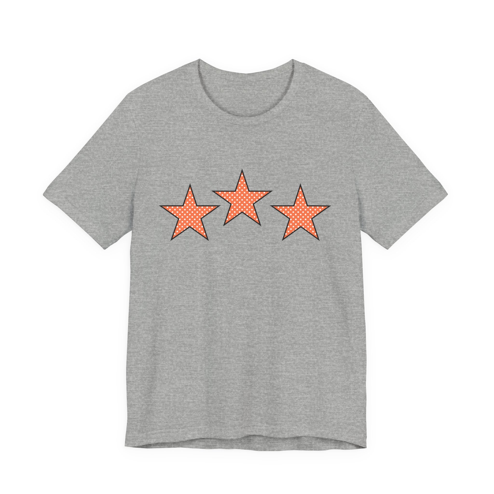 Customizable Orange & White Polka Dot Tri-Star Graphic Tee