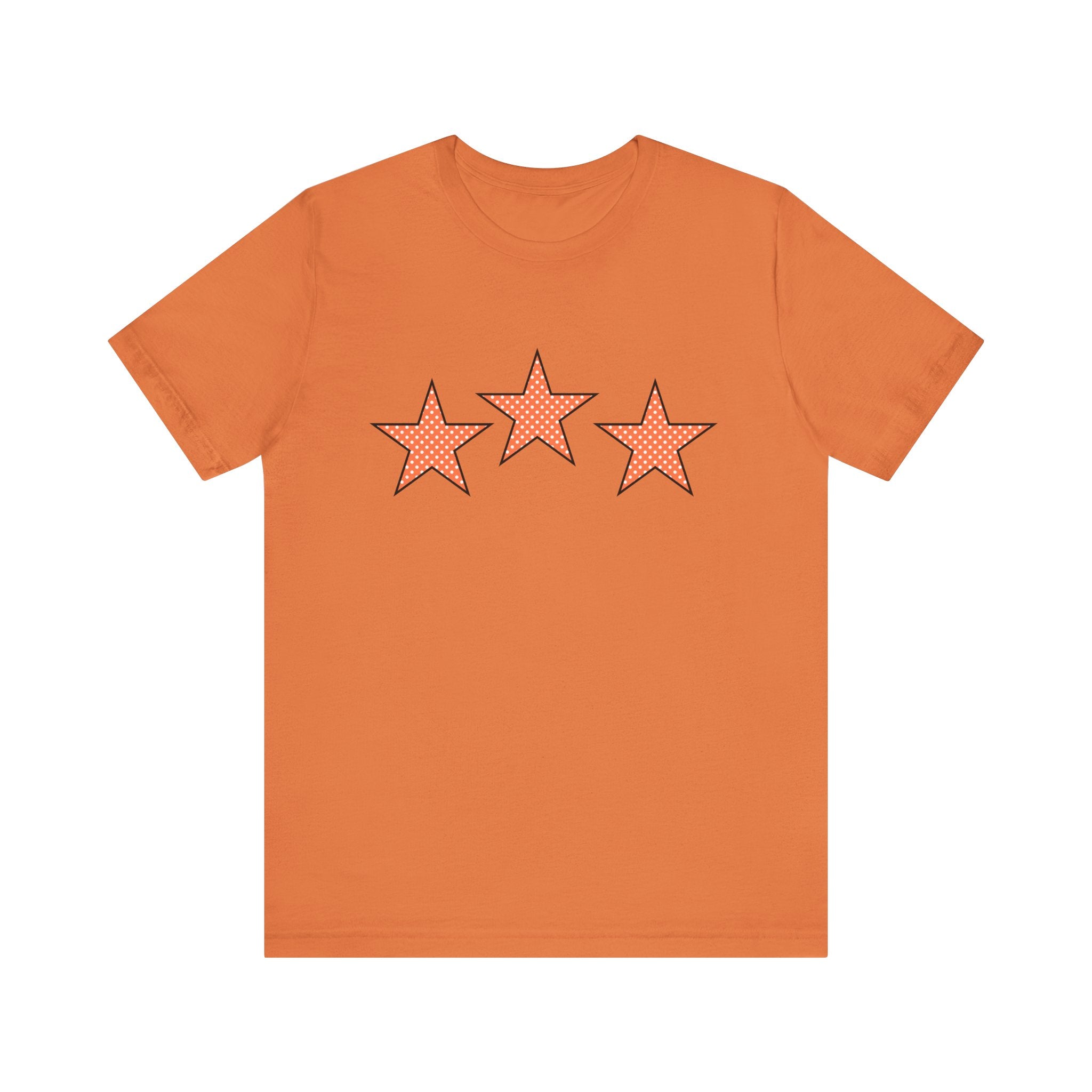 Customizable Orange & White Polka Dot Tri-Star Graphic Tee