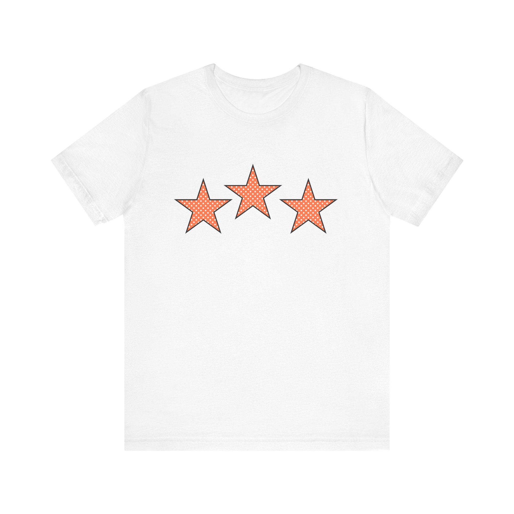 Customizable Orange & White Polka Dot Tri-Star Graphic Tee