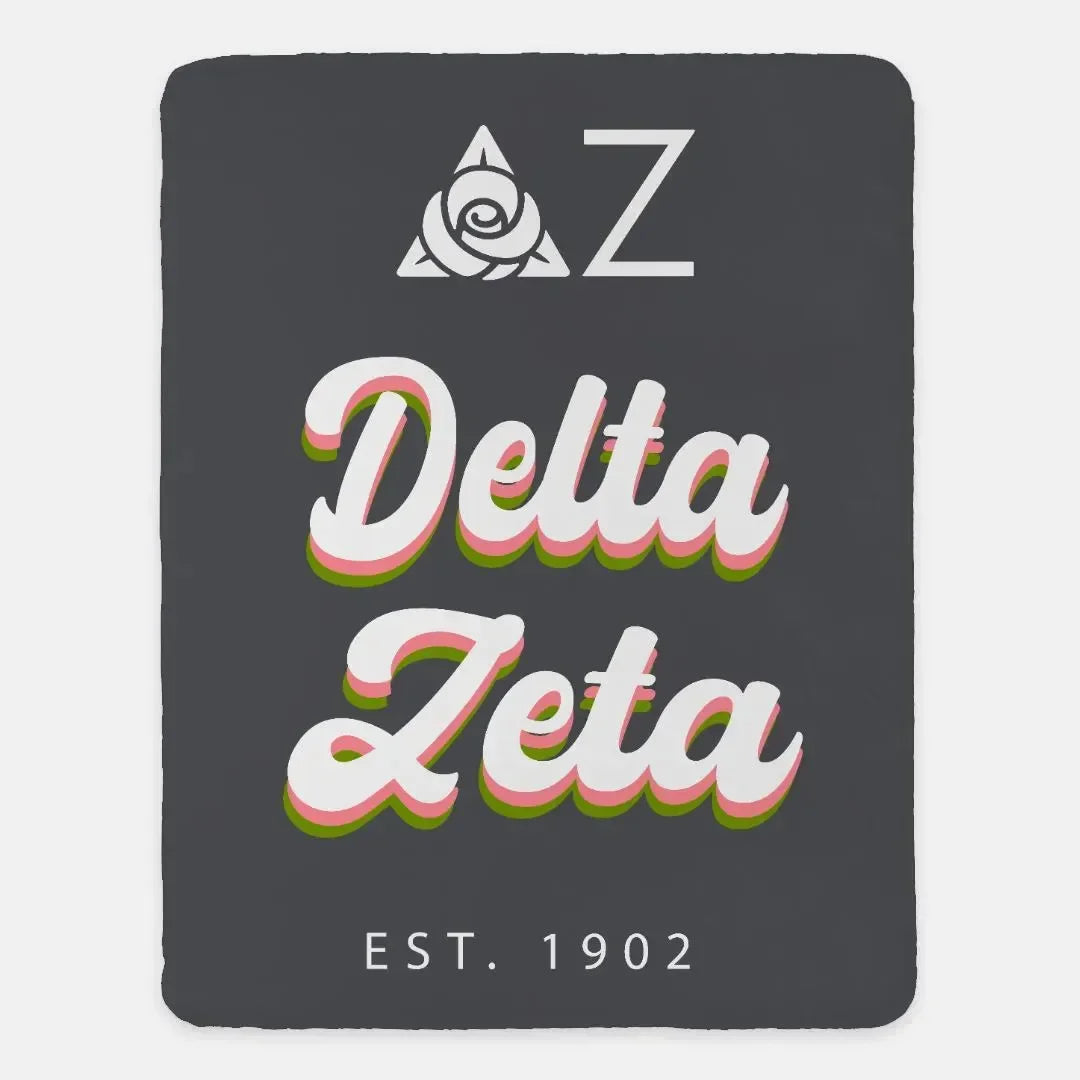 Delta Zeta XL 60x80 Sherpa Blanket - Retro