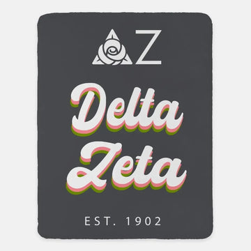 Delta Zeta XL 60x80 Sherpa Blanket - Retro