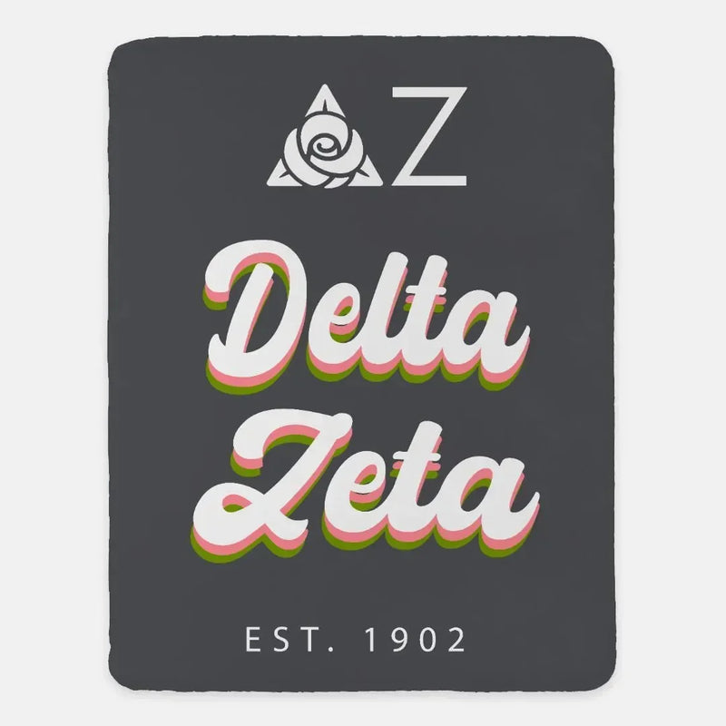 Delta Zeta XL 60x80 Sherpa Blanket - Retro