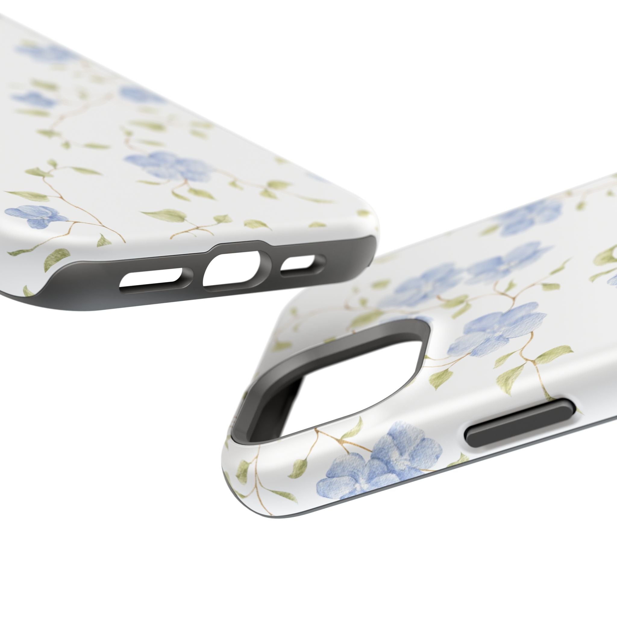 Customizable: Blue Floral Impact-Resistant Phone Case