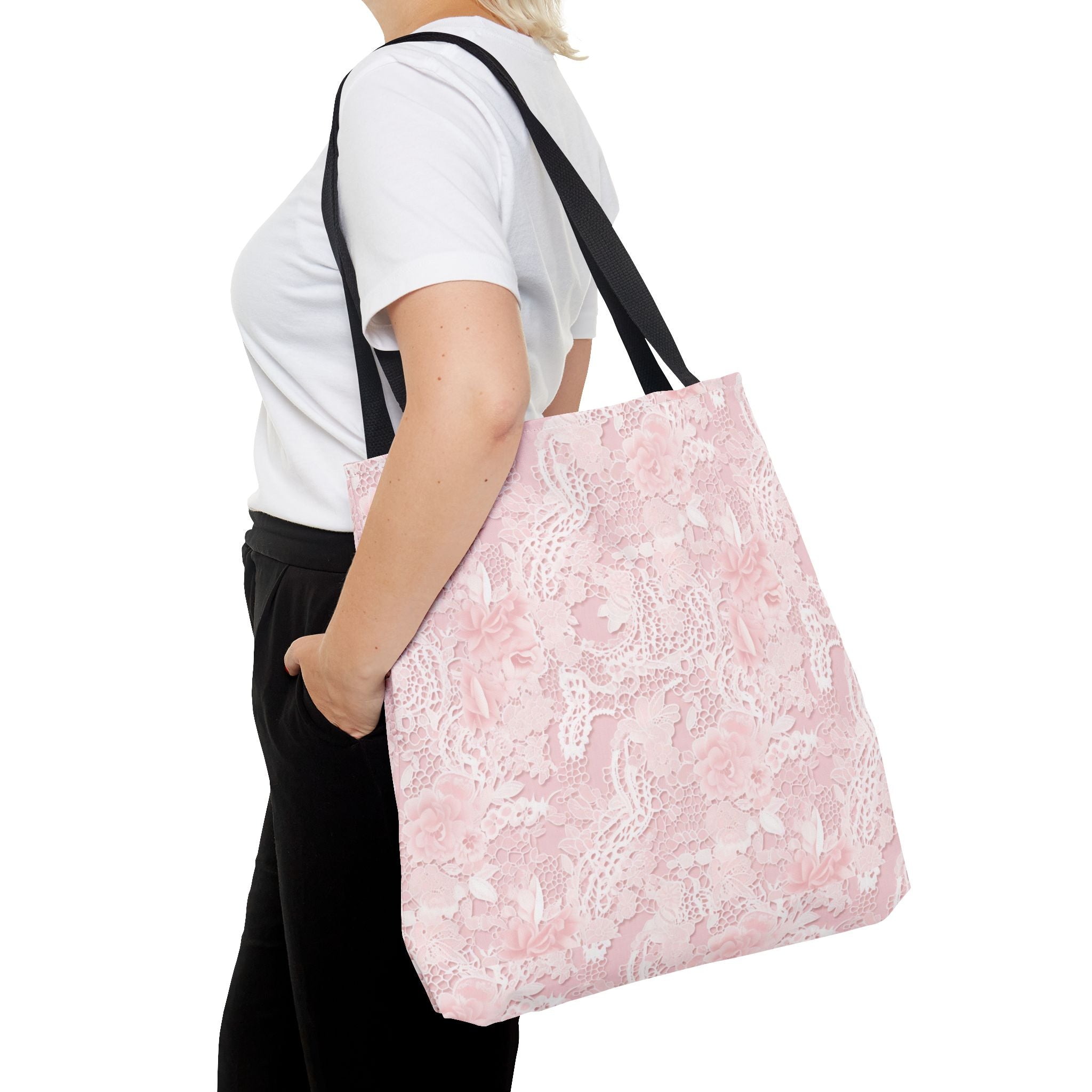 Chic Floral Tote Bag, Stylish Shopping Bag, Pink Floral Accessory, Perfect for Gifts, Sustainable Fashion