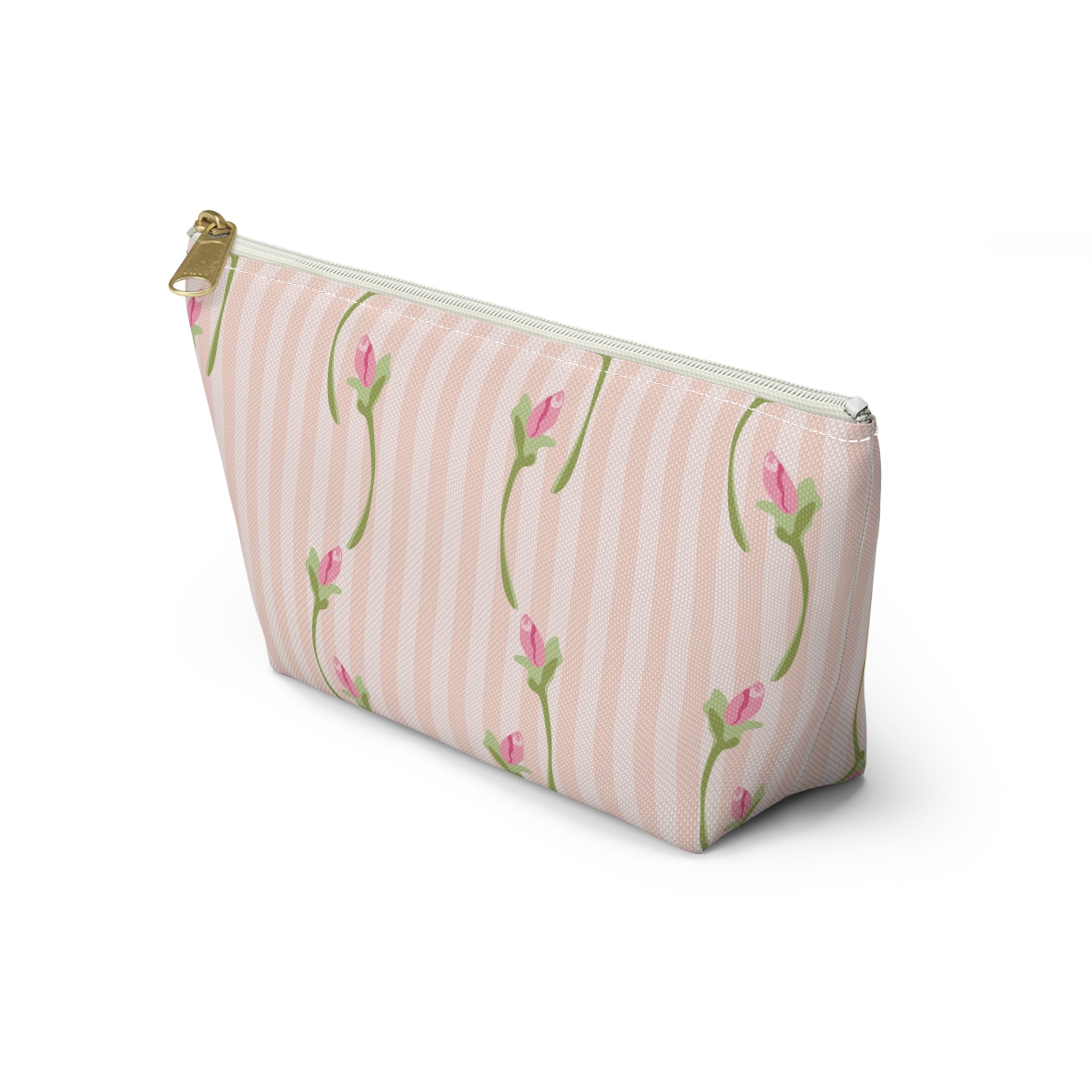 Customizable: Floral Accessory Pouch with T-bottom