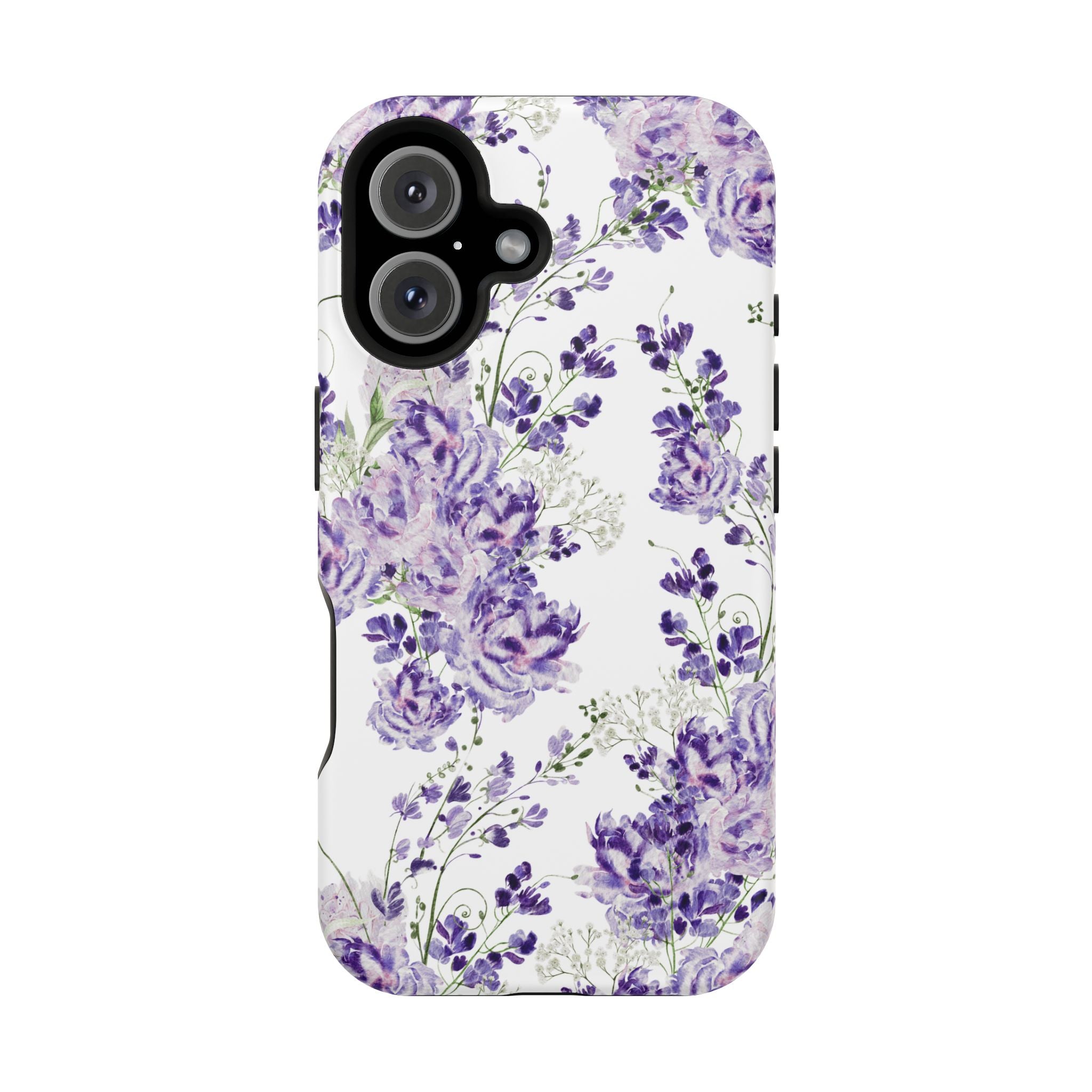 Customizable: Purple Floral Impact-Resistant Phone Case